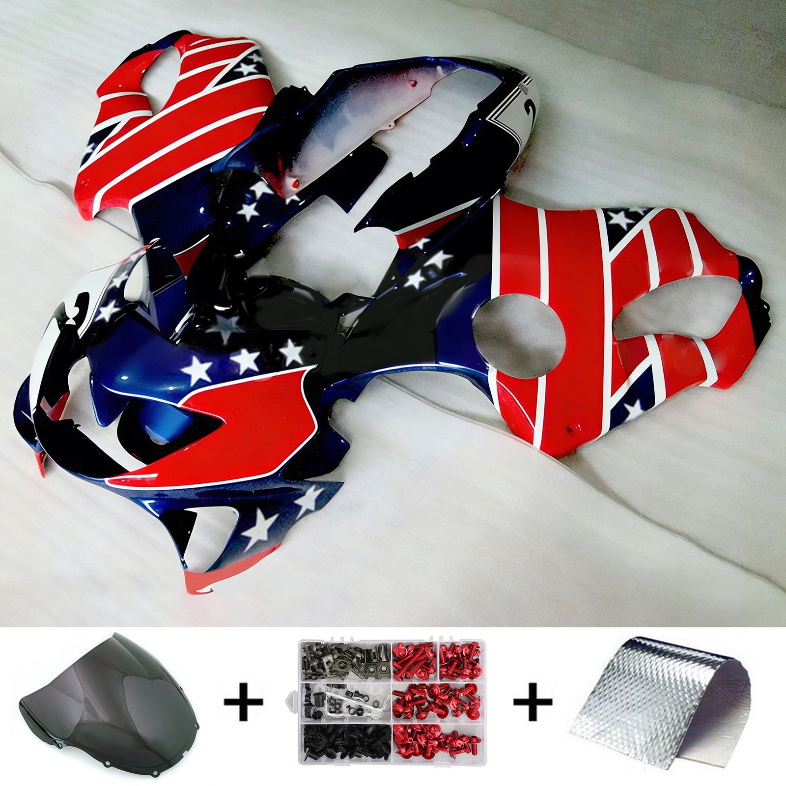 Amotopart 1999–2000 CBR600 F4 Honda Rot&Blue Style2 Verkleidungssatz