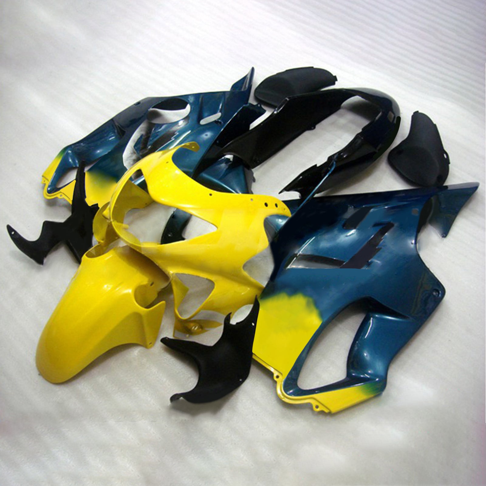 Amotopart 1999-2000 CBR600 F4 Honda Yellow&Blue Gradient Fairing Kit
