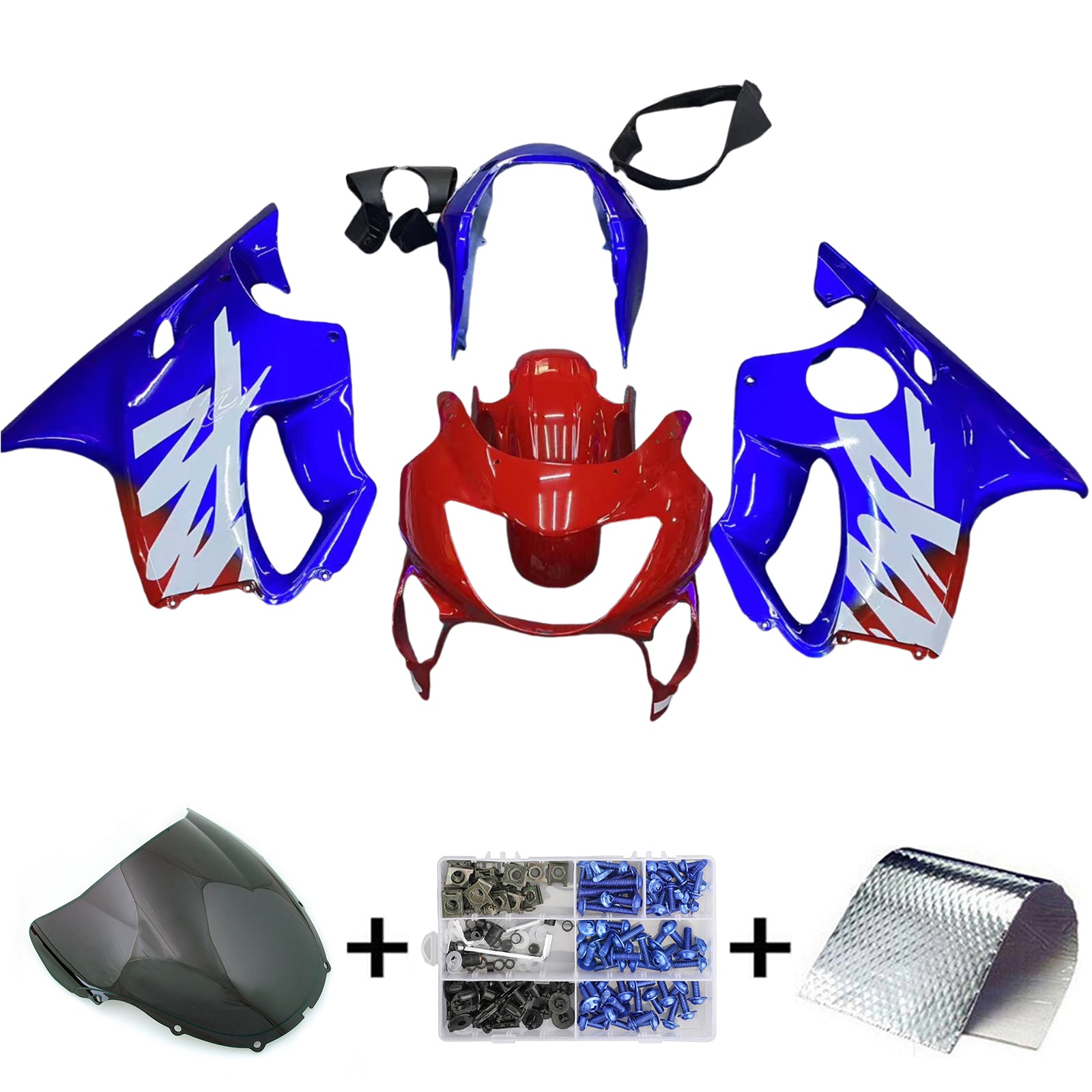 Amotopart 1999-2000 Honda CBR600 F4 Kit de carenado rojo azul