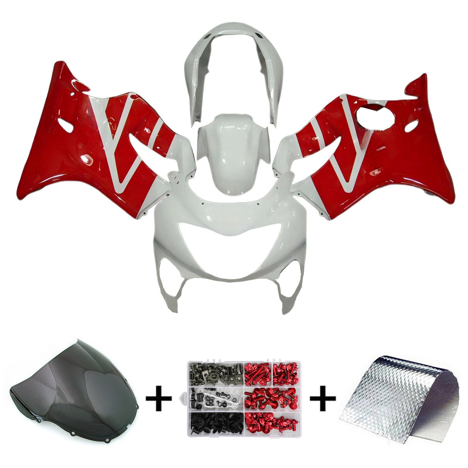Amotopart 1999-2000 Honda CBR600F4 Red White Fairing Kit