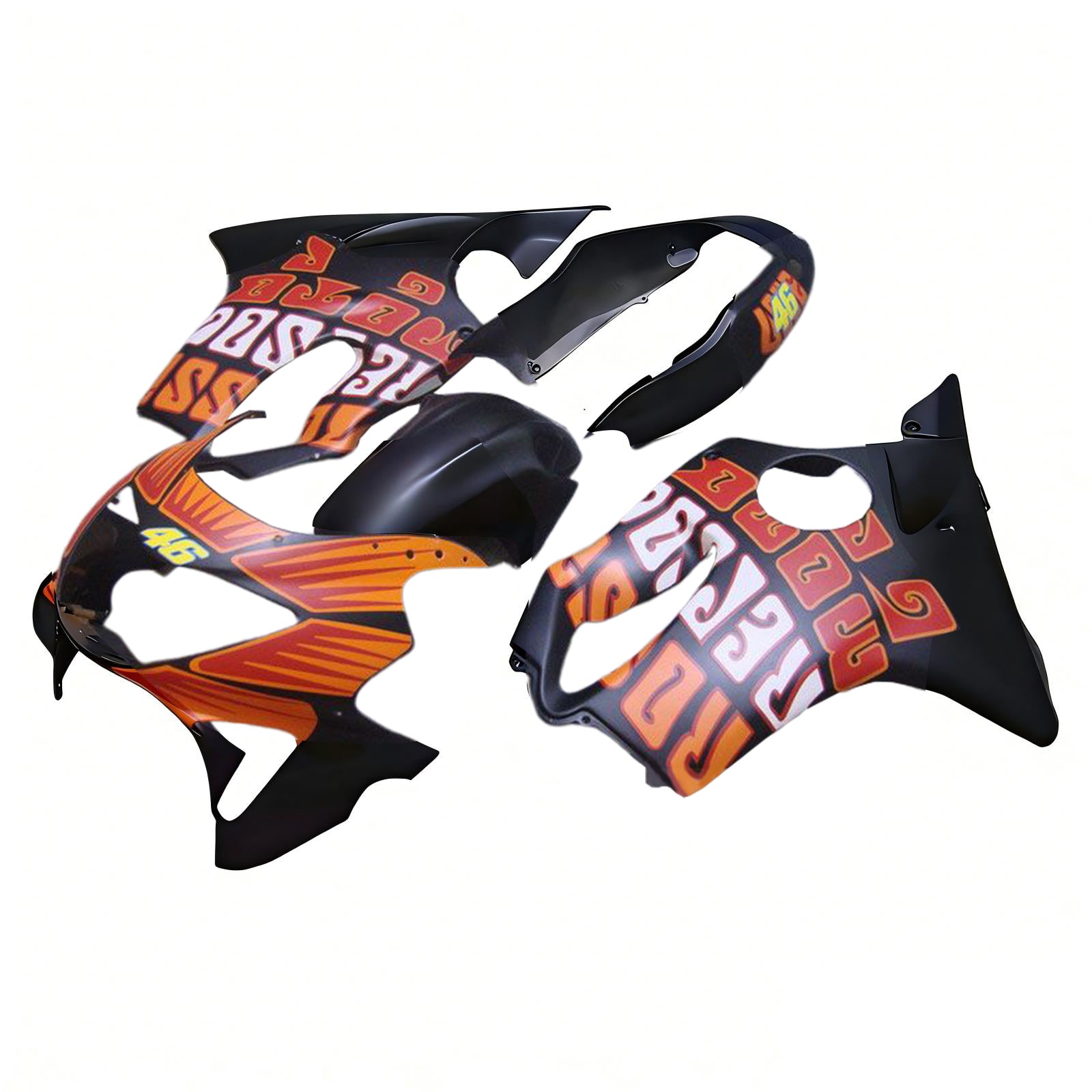 Amotopart 1999-2000 Honda CBR600F4 Black Orange Fairing Kit