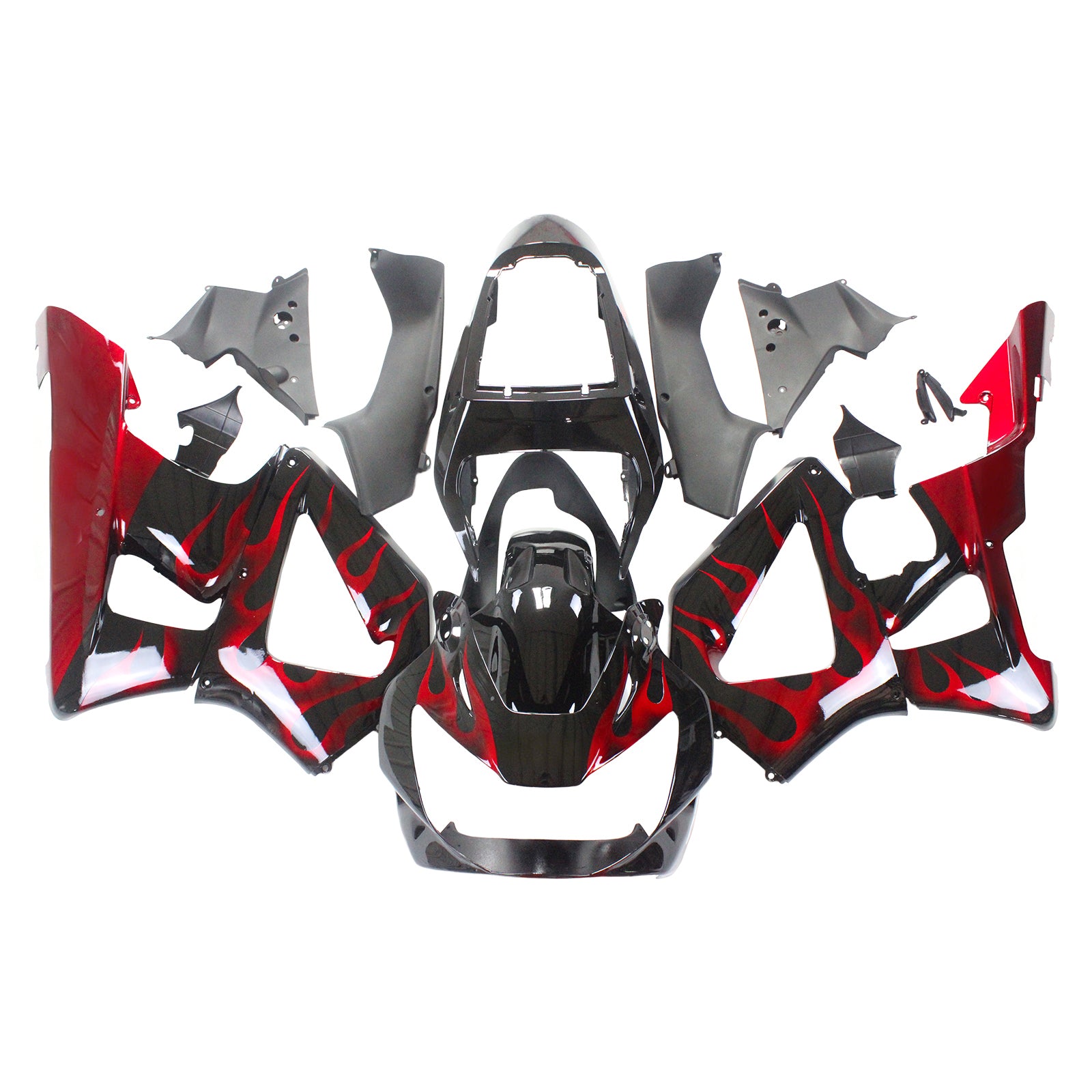 Amotopart 2000-2001 Honda CBR929RR Fairing Black&Red Fire Kit