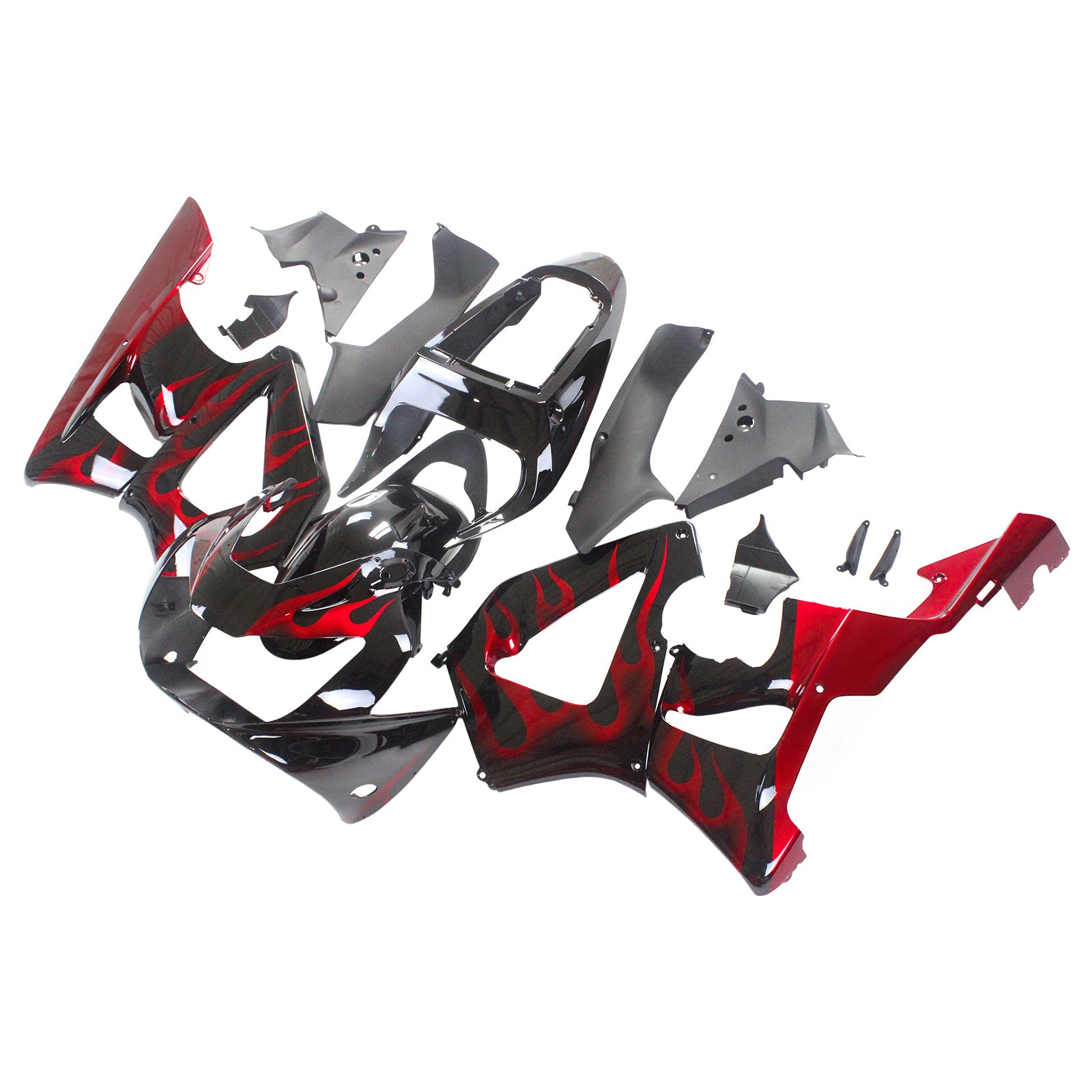 Amotopart 2000-2001 Honda CBR929RR Fairing Black&Red Fire Kit