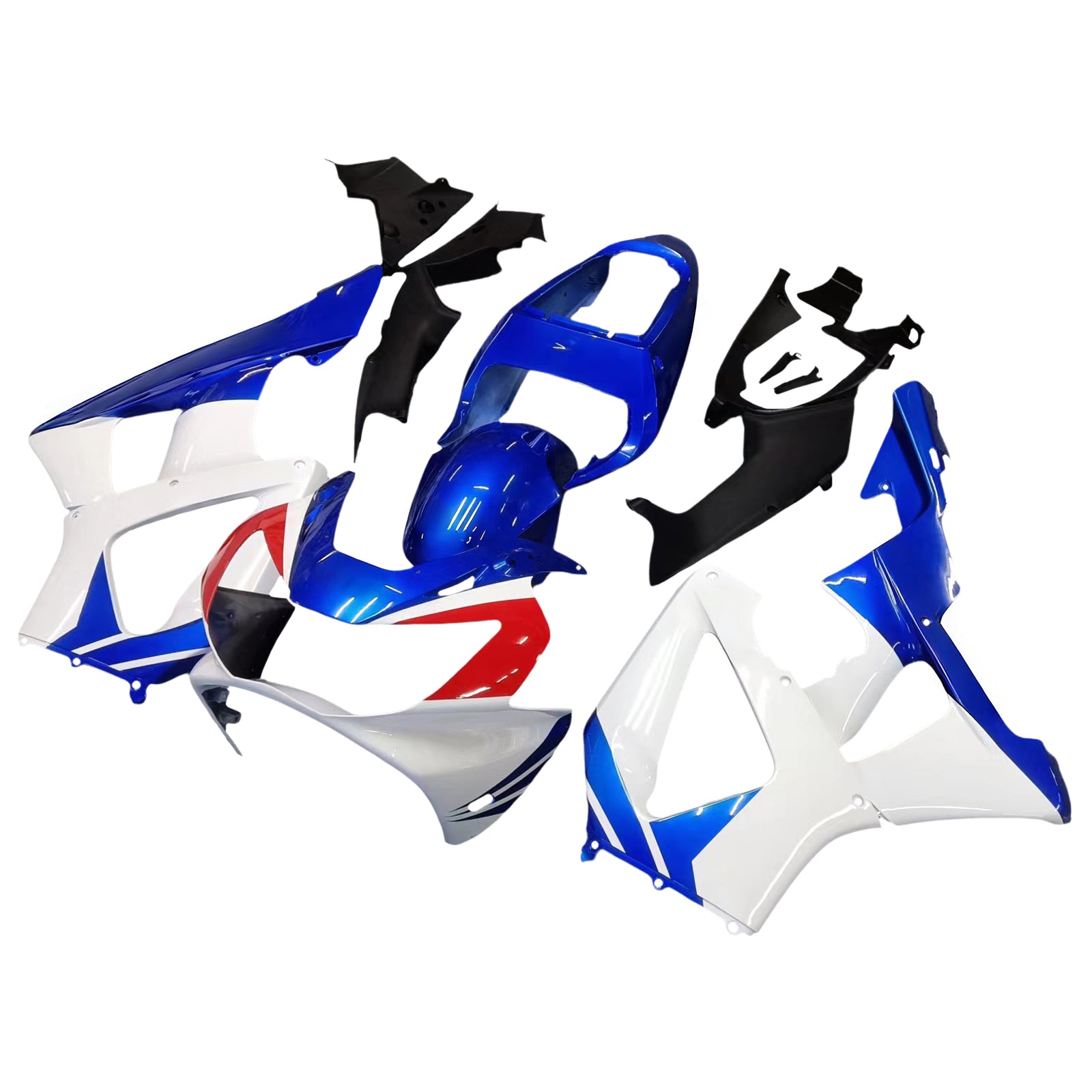 Amotopart 2000-2001 Honda CBR929RR Kit de carenado azul y blanco