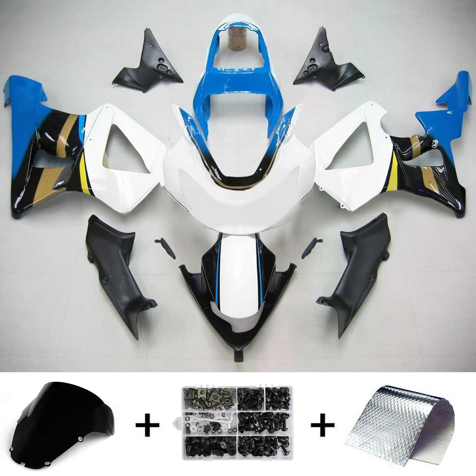 Cupolino bianco Amotopart per Honda CBR929RR 2000-2001&BKit blu