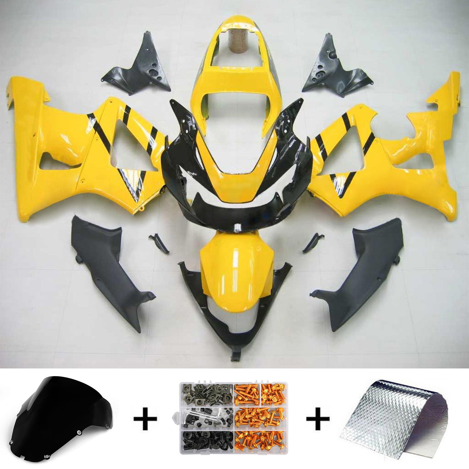 Amotopart 2000-2001 Honda CBR929RR Fairing Yellow Kit