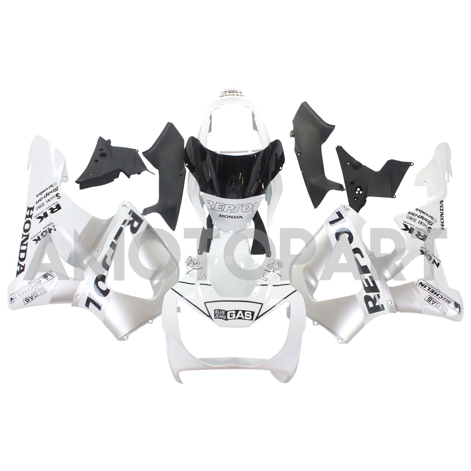 Amotopart 2000-2001 Honda CBR929RR Fairing Black&White Repjol Kit