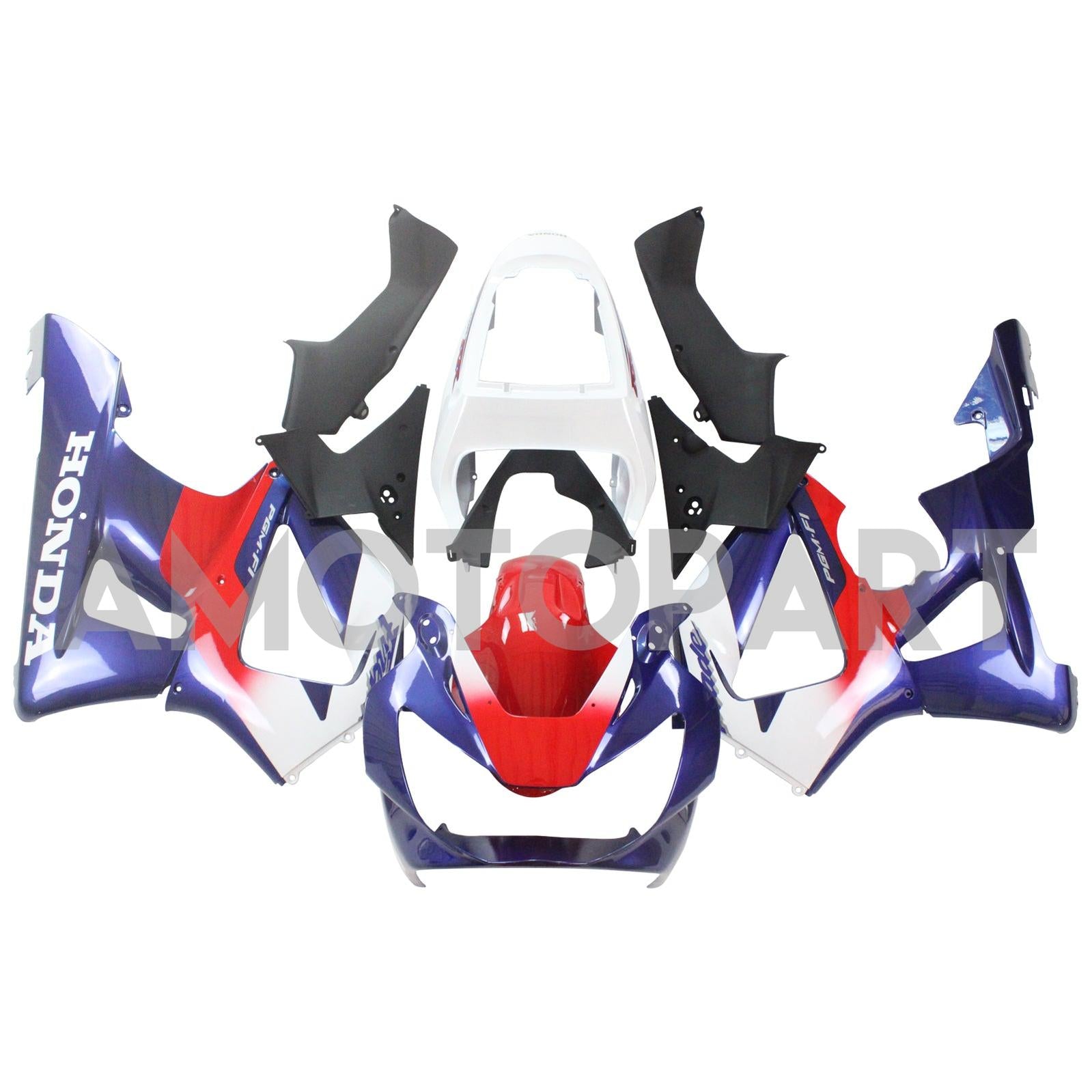 Amotopart Verkleidung für Honda CBR929RR (2000-2001), blau&Red Style2 Kit