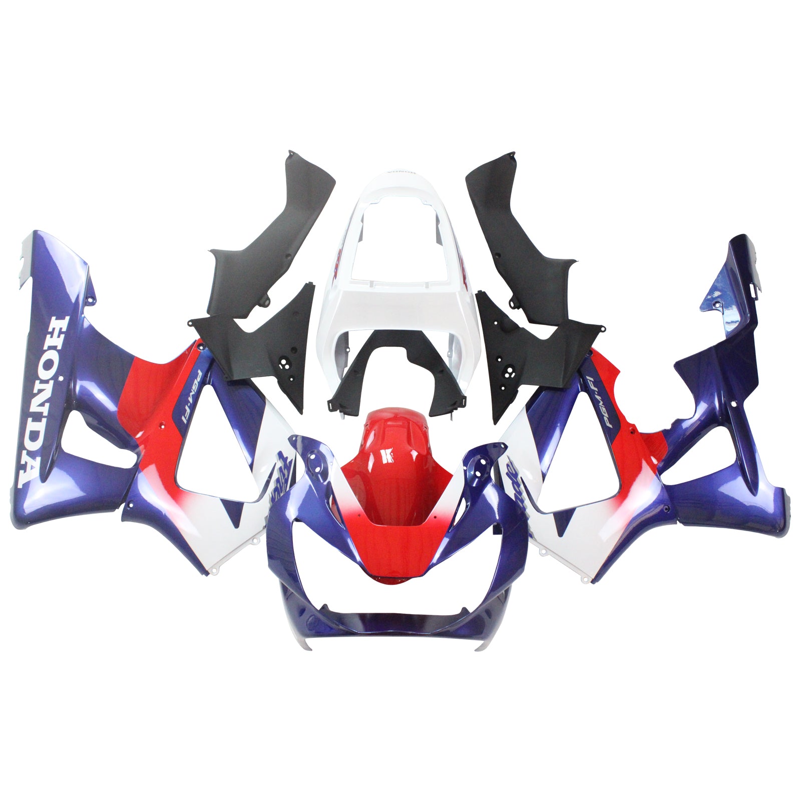 Amotopart 2000-2001 Honda CBR929RR Fairing Blue & Red Style2 Kit