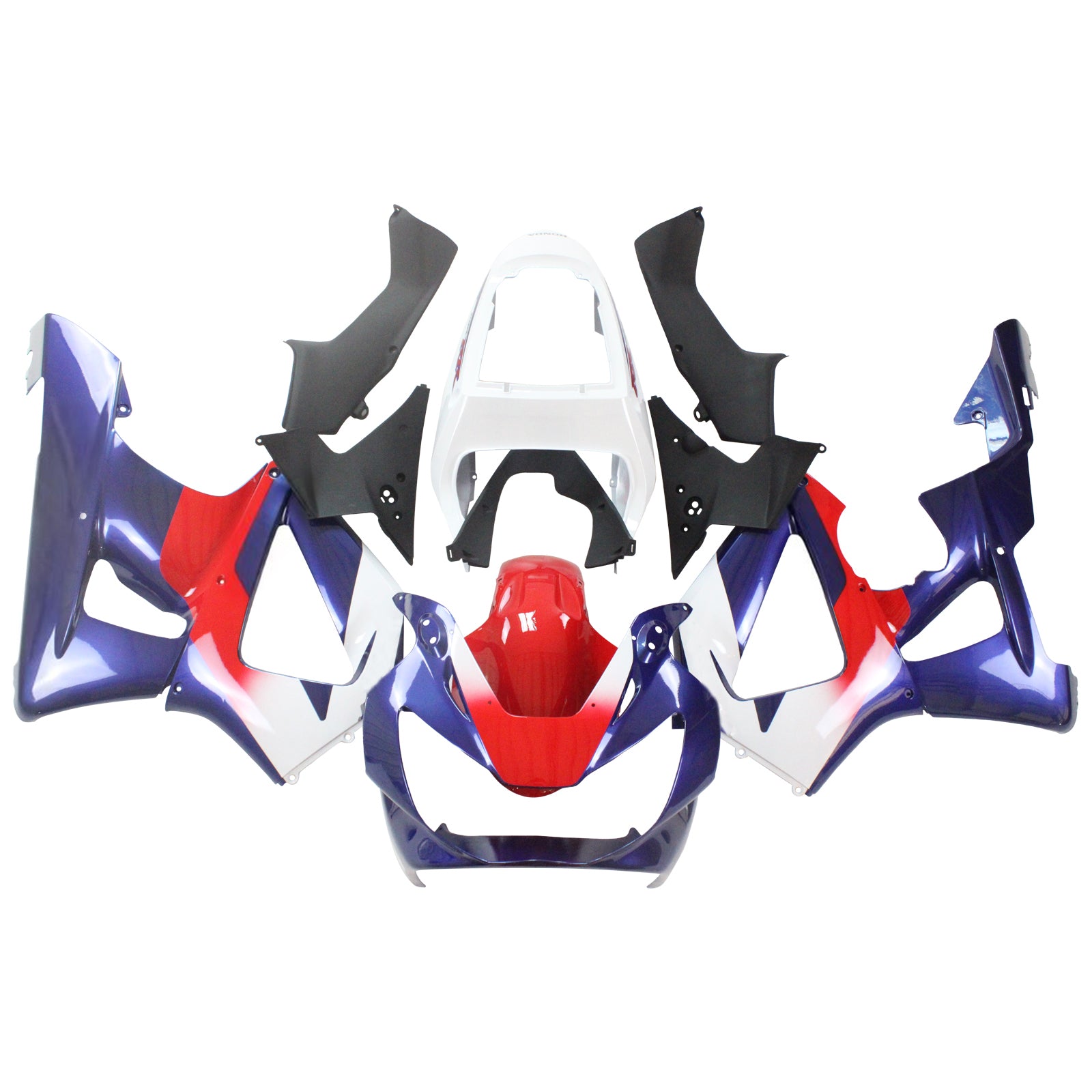 Amotopart 2000-2001 Honda CBR929RR Fairing Blue&Red Style2 Kit