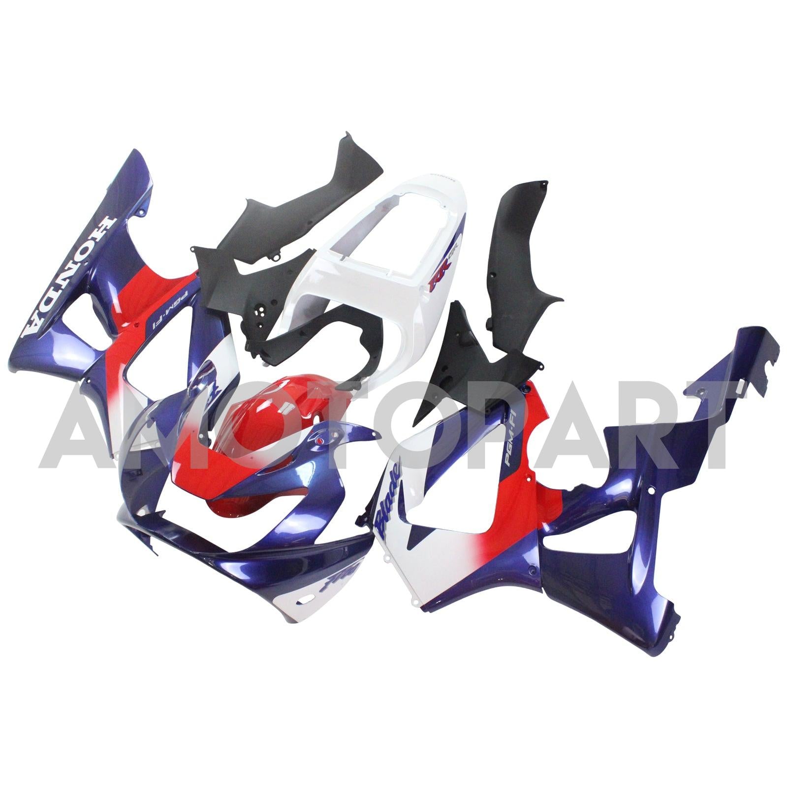 Amotopart Verkleidung für Honda CBR929RR (2000-2001), blau&Red Style2 Kit