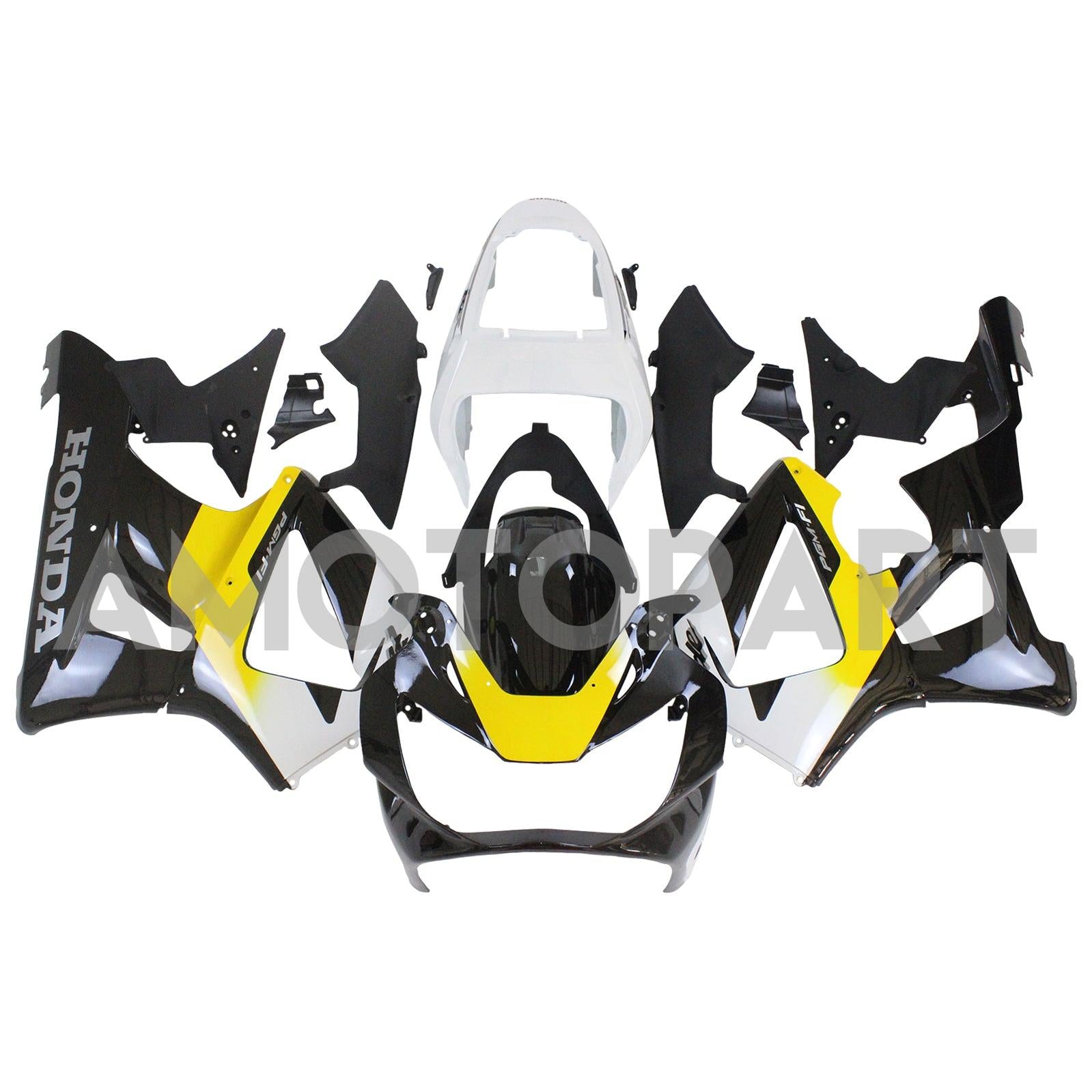 Amotopart 2000-2001 Honda CBR929RR Fairing Black&Yellow Kit
