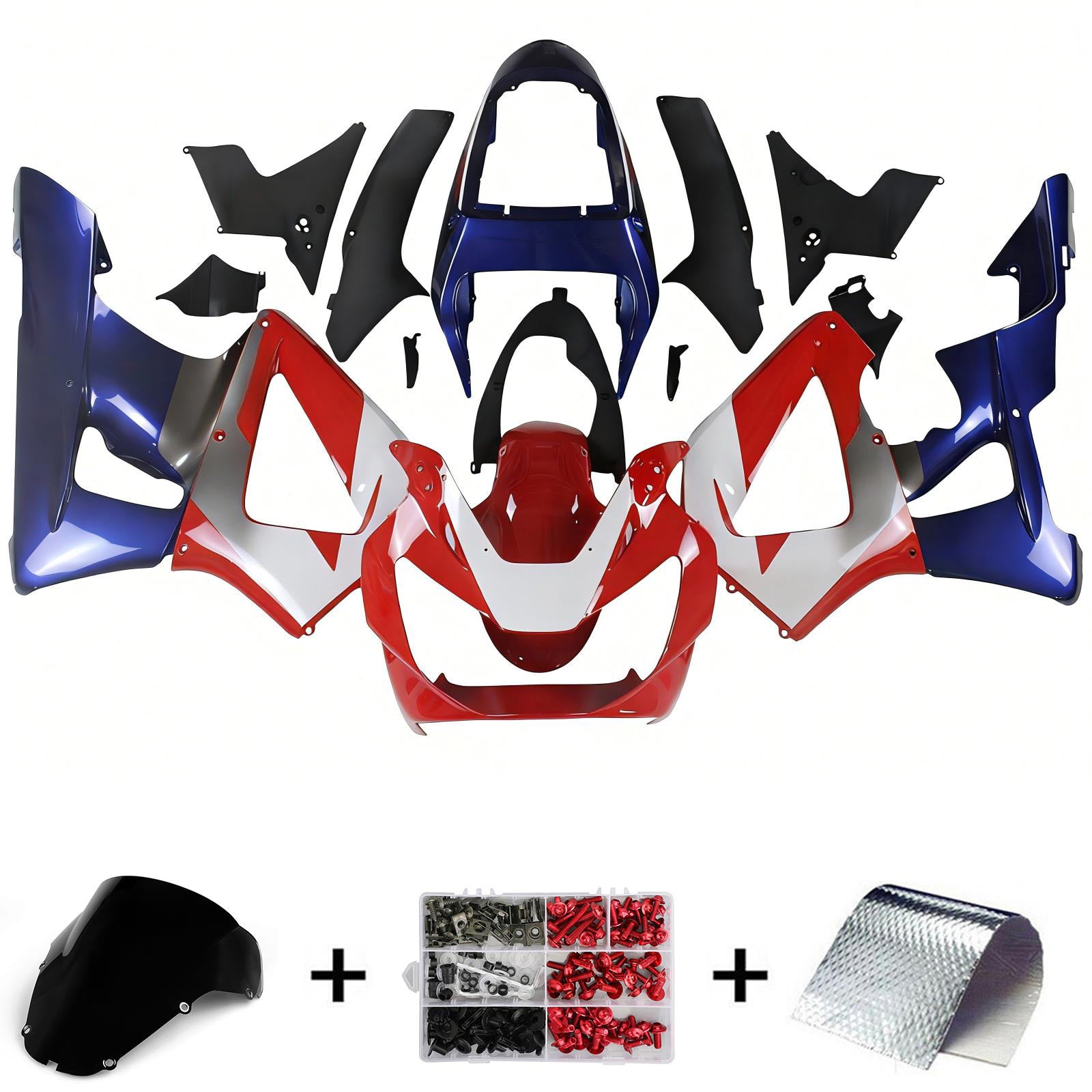 Amotopart 2000-2001 Honda CBR929RR Fairing Blue&Red Style1 Kit
