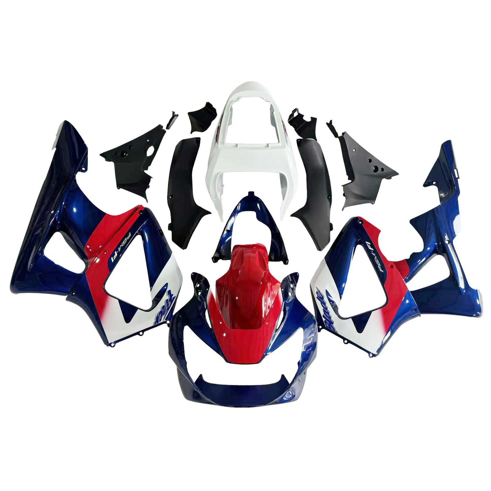 Kit carena Amotopart 2000-2001 CBR929RR Honda rosso e blu