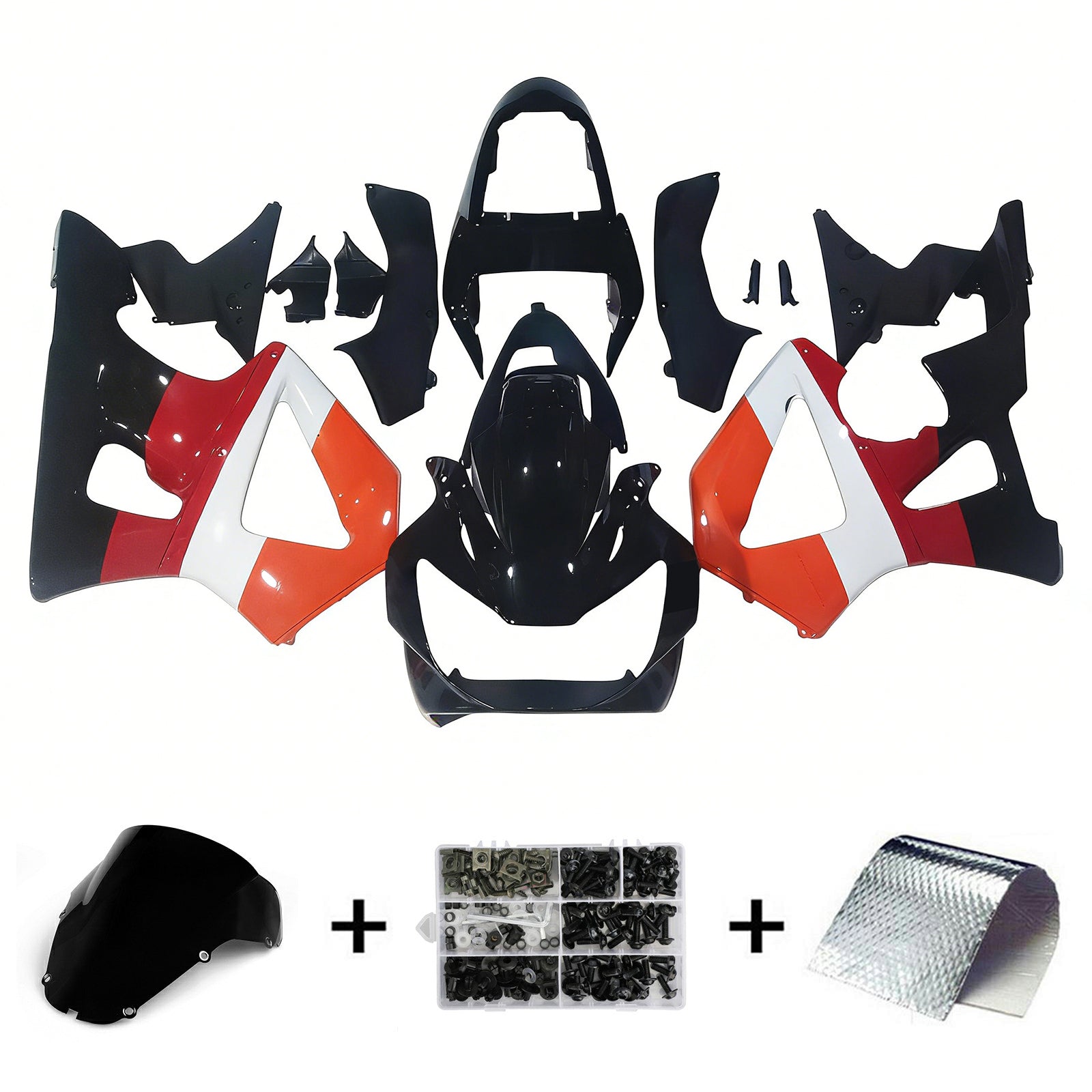 Amotopart 2000-2001 CBR929RR Honda Red&Orange Fairing Kit