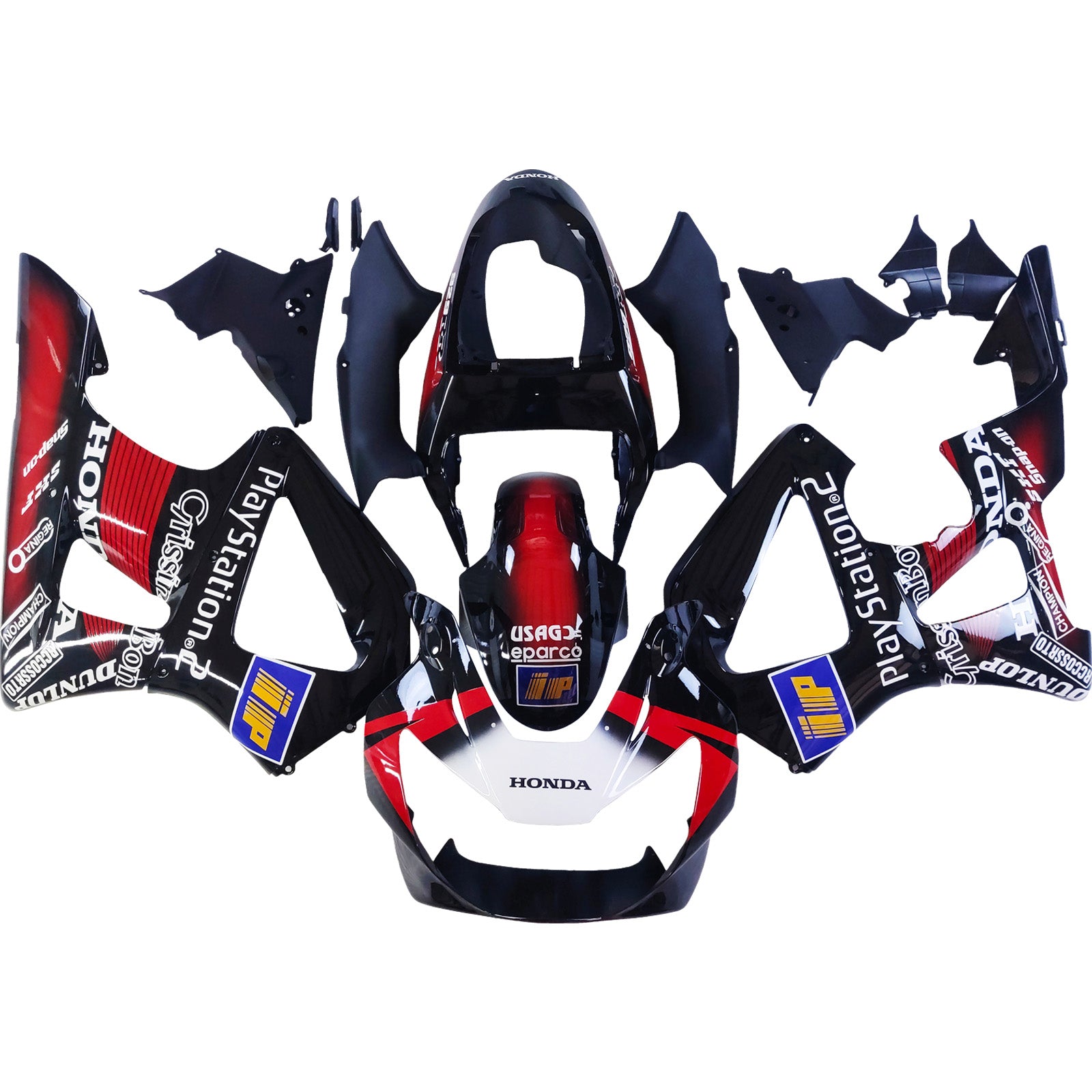 Amotopart 2000-2001 Honda CBR929RR Black Red & Mønstre Fairing Kit