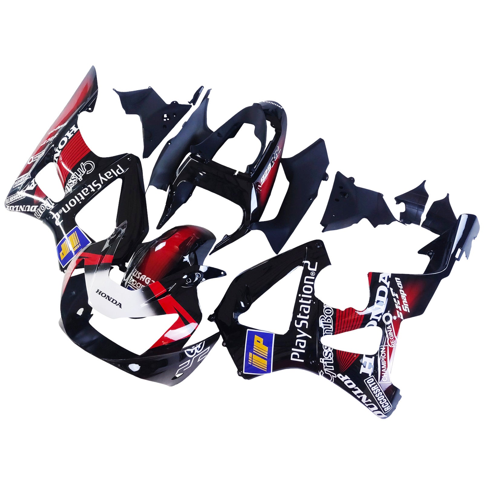 Amotopart 2000-2001 Honda CBR929RR Black Red & Mønstre Fairing Kit