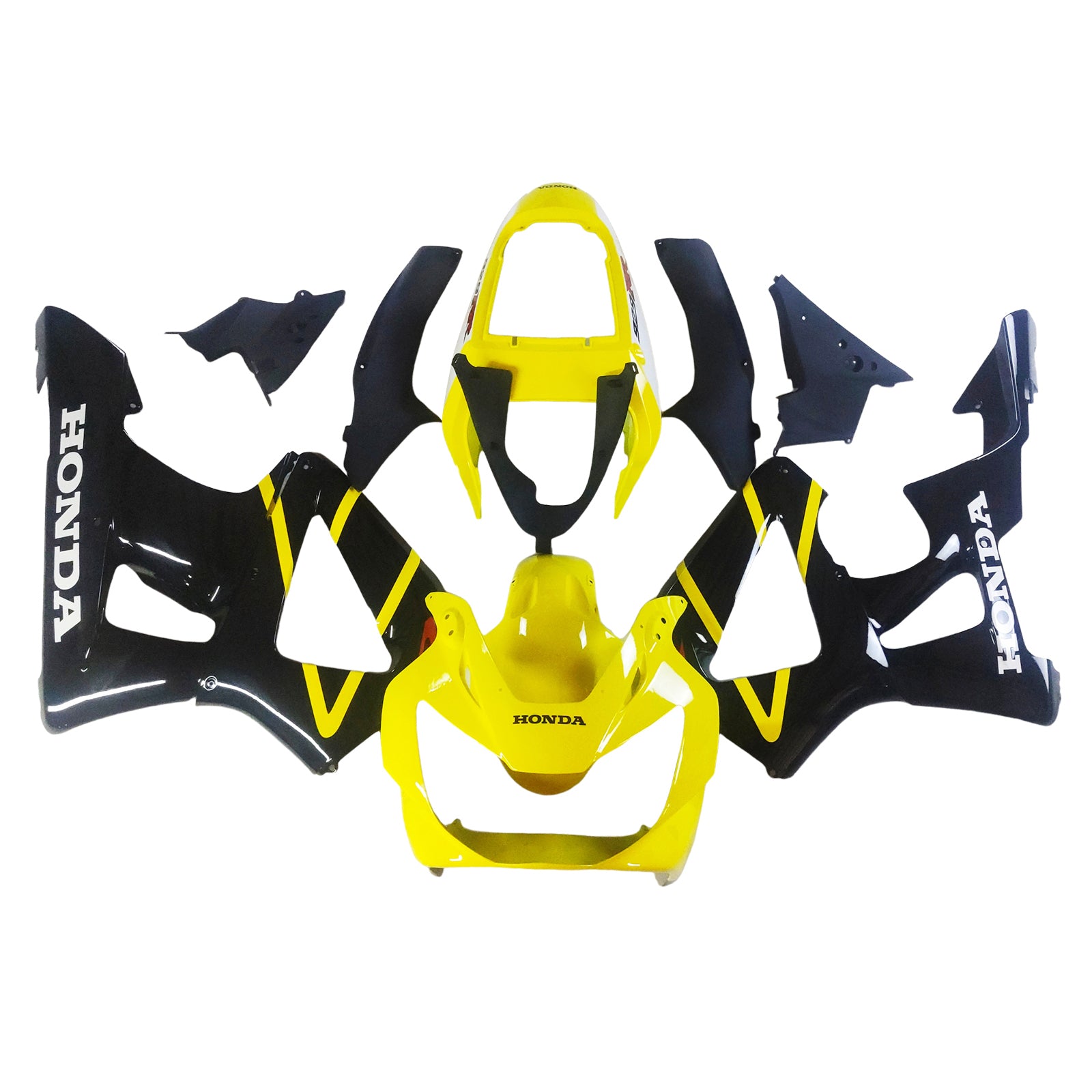 Amotopart 2000-2001 Honda CBR929RR Black Yellow &Logo Fairing Kit