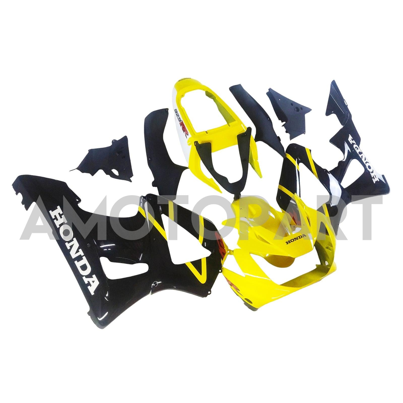 Amotopart 2000-2001 Honda CBR929RR Black Yellow &Logo Fairing Kit