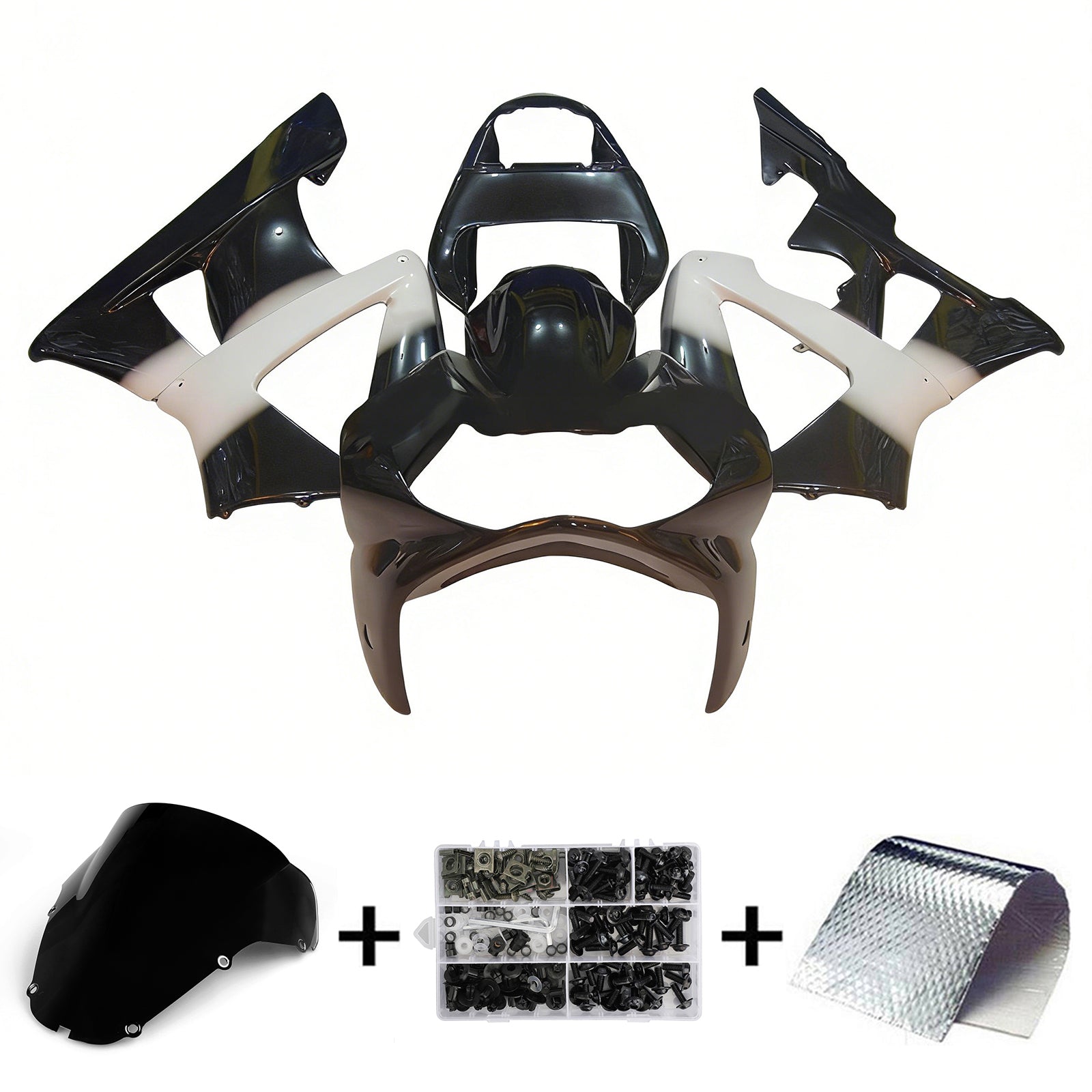 Amotopart 2000-2001 Honda CBR929RR Black White Fairing Kit