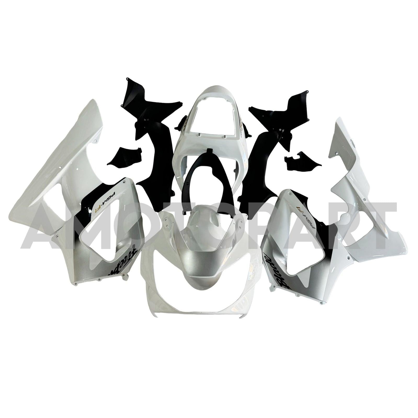 Amotopart 2000-2001 Honda CBR929RR White Black Fairing Kit
