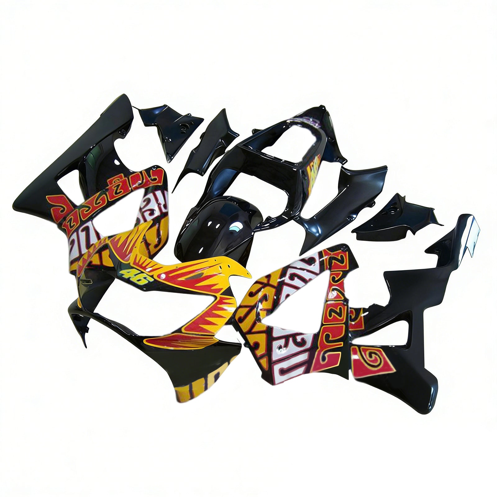 Amotopart 2000-2001 Honda CBR929RR Black Orange Fairing Kit