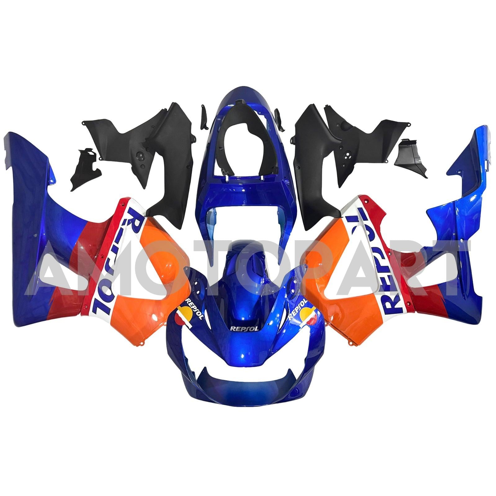 Amotopart 2000-2001 Honda CBR929RR Blue Orange Fairing Kit