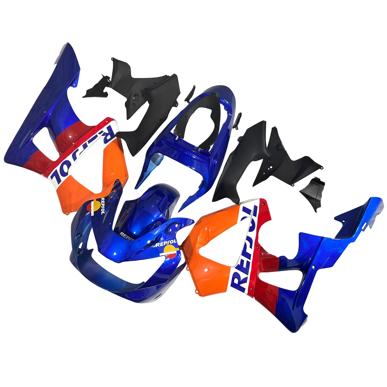 Amotopart 2000-2001 Honda CBR929RR Kit de carénage en orange bleu