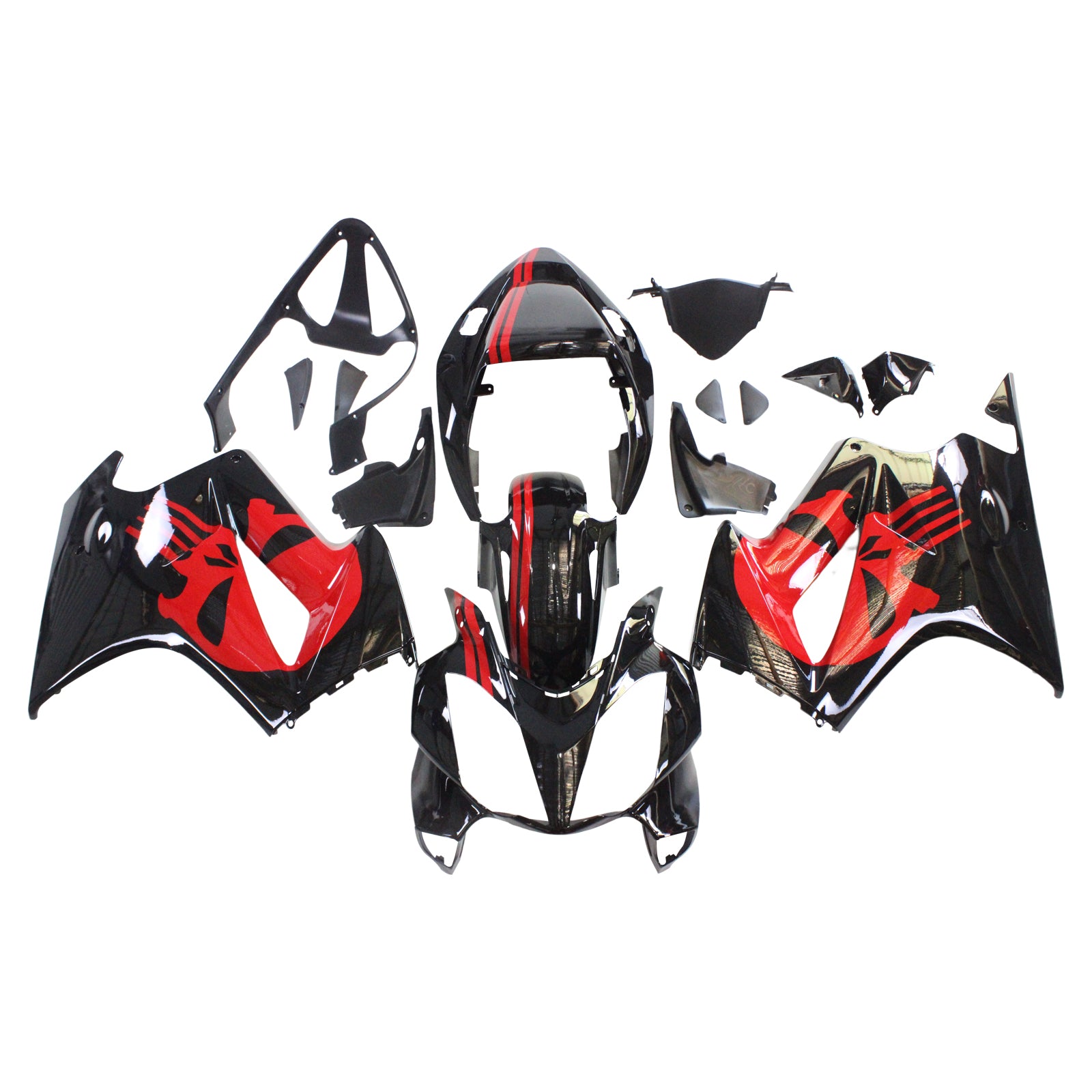 Amotopart 2002-2013 Honda VFR800 Black & Red Fairing Kit
