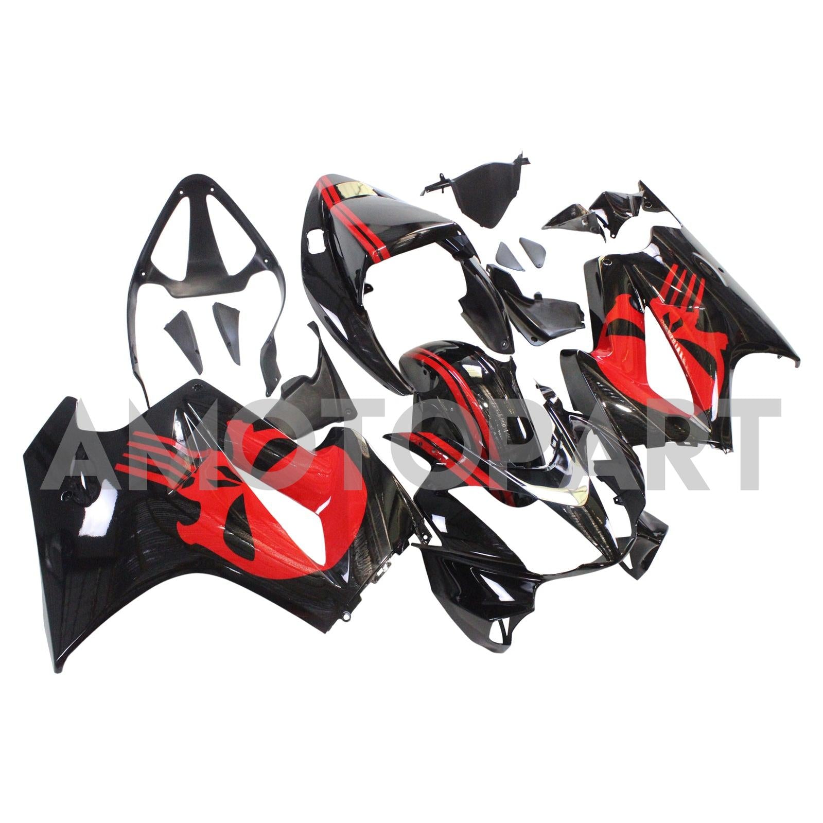 Amotopart 2002-2012 Honda VFR800 Black&Red Fairing KIt
