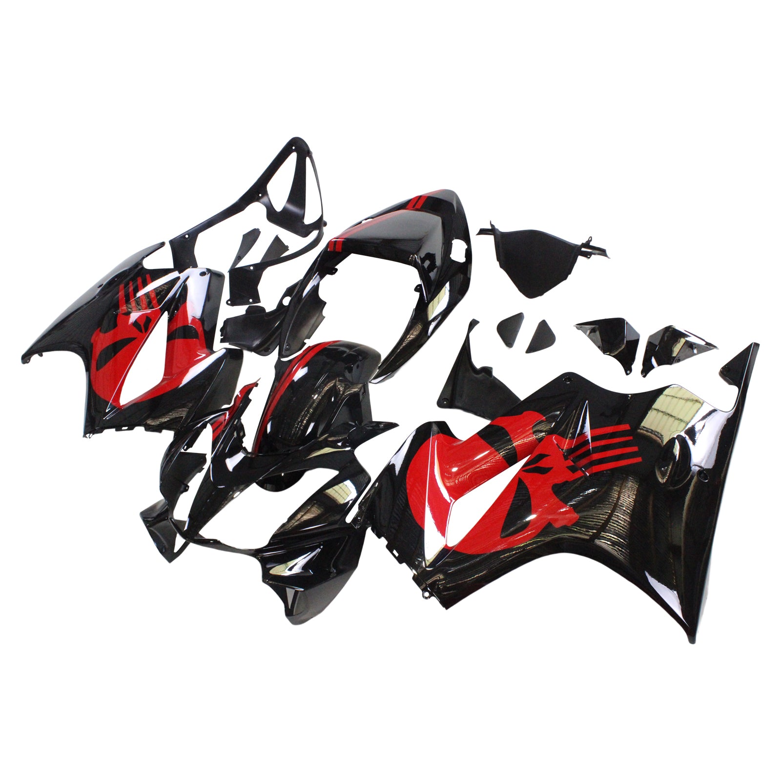 Amotopart 2002-2013 Honda VFR800 Black & Red Fairing Kit