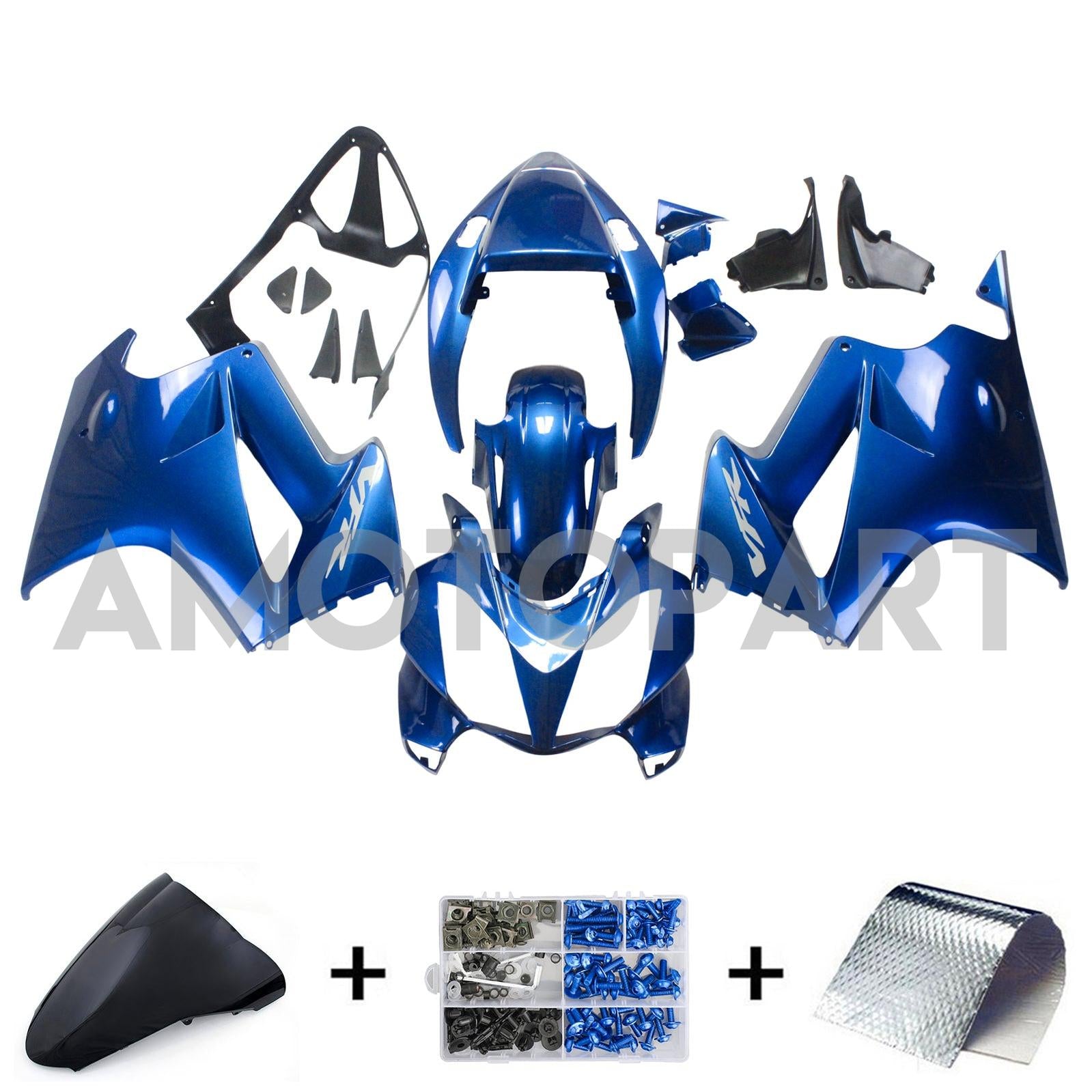 Amotopart 2002-2012 Honda VFR800 Gloss Blue Fairing KIt