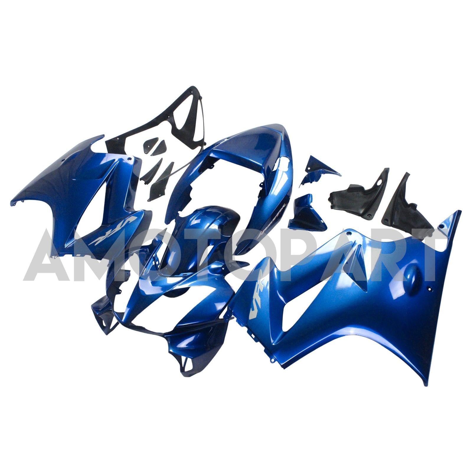 Amotopart 2002-2013 Honda VFR800 Gloss Blue Fairing Zestaw
