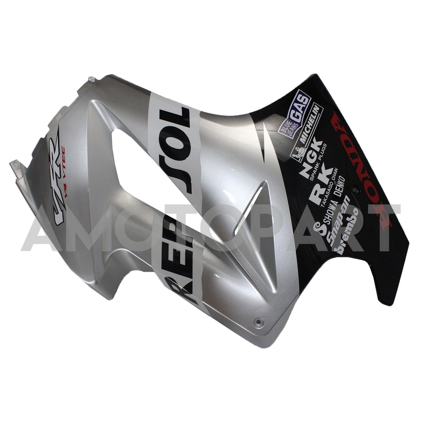 Amotopart 2002-2013 Honda VFR800 KIT de carenado plateado y negro