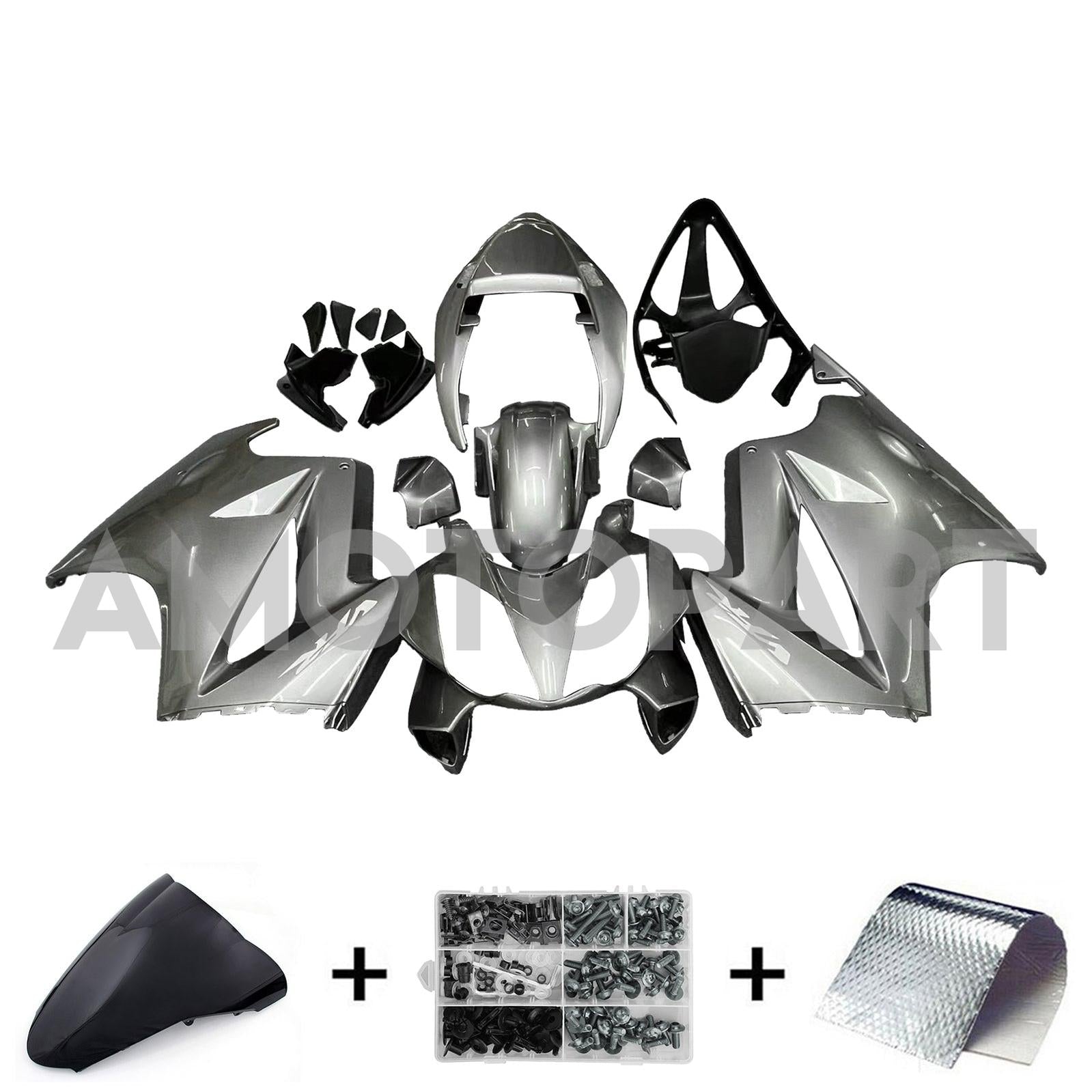 Amotopart 2002-2012 Honda VFR800 Sliver Grey Fairing KIt