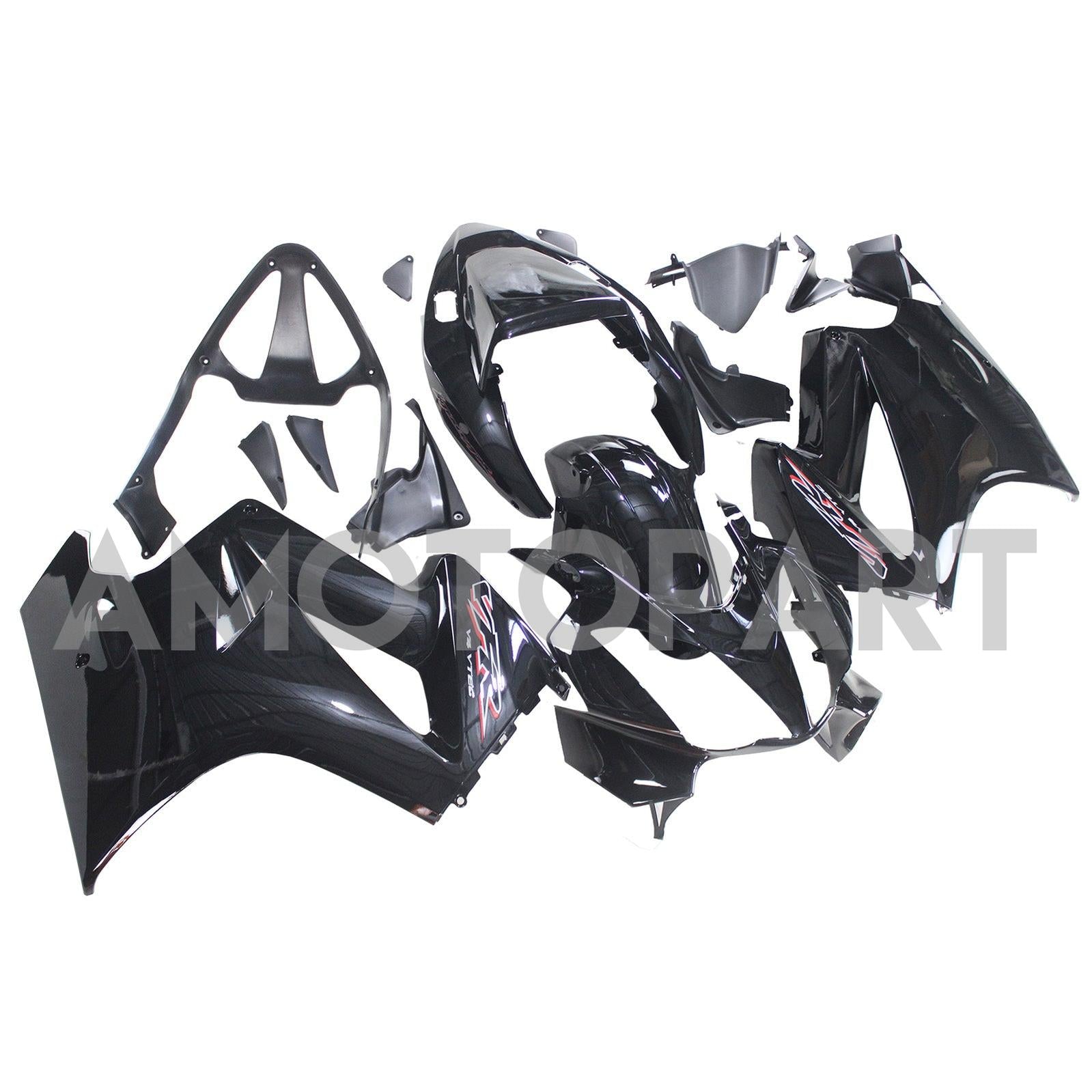 Amotopart 2002-2013 Honda VFR800 Gloss Black Fairing Zestaw
