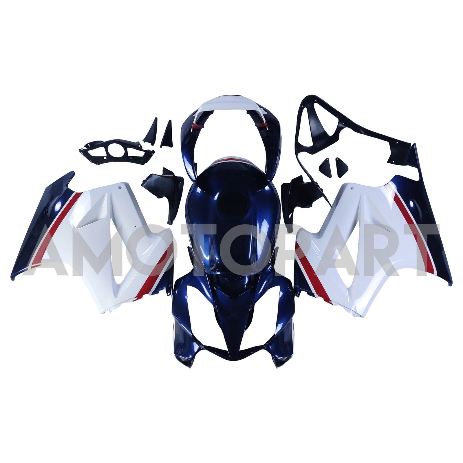 Amotopart 2002-2012 Honda VFR800 Blue&White Style1 Fairing Kit