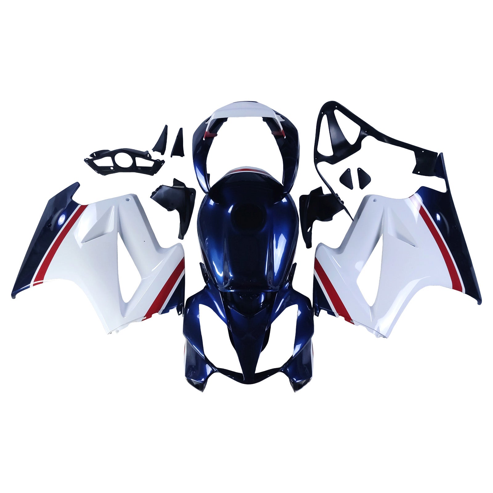 Amotopart 2002-2013 Honda VFR800 Blue & White Style1 Fairing Kit