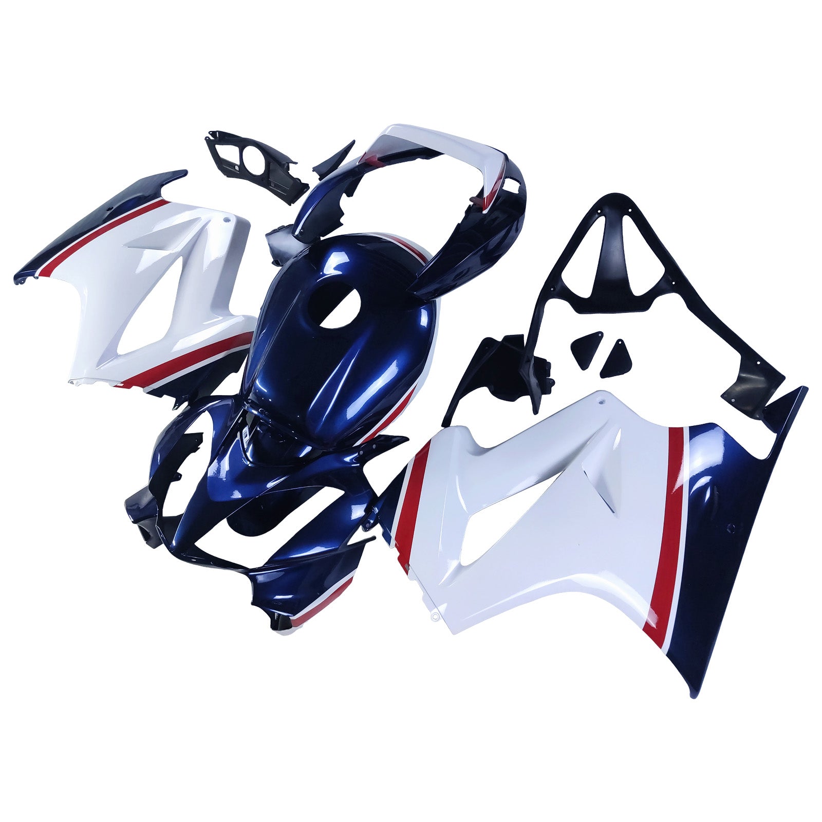 Amotopart 2002-2013 Honda VFR800 Blue & White Style1 Fairing Kit