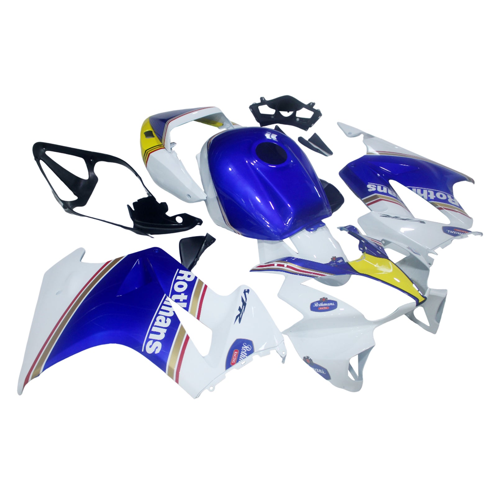 Amotopart 2002-2013 Honda VFR800 Blue & White Style2 Zestaw owiewki