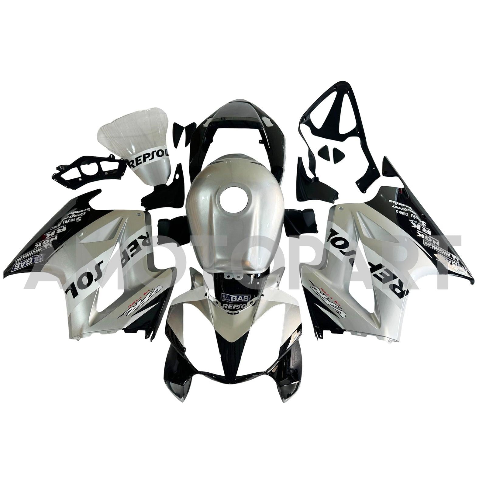 Amotopart 2002-2012 Honda VFR800 Grey&Black Fairing Kit