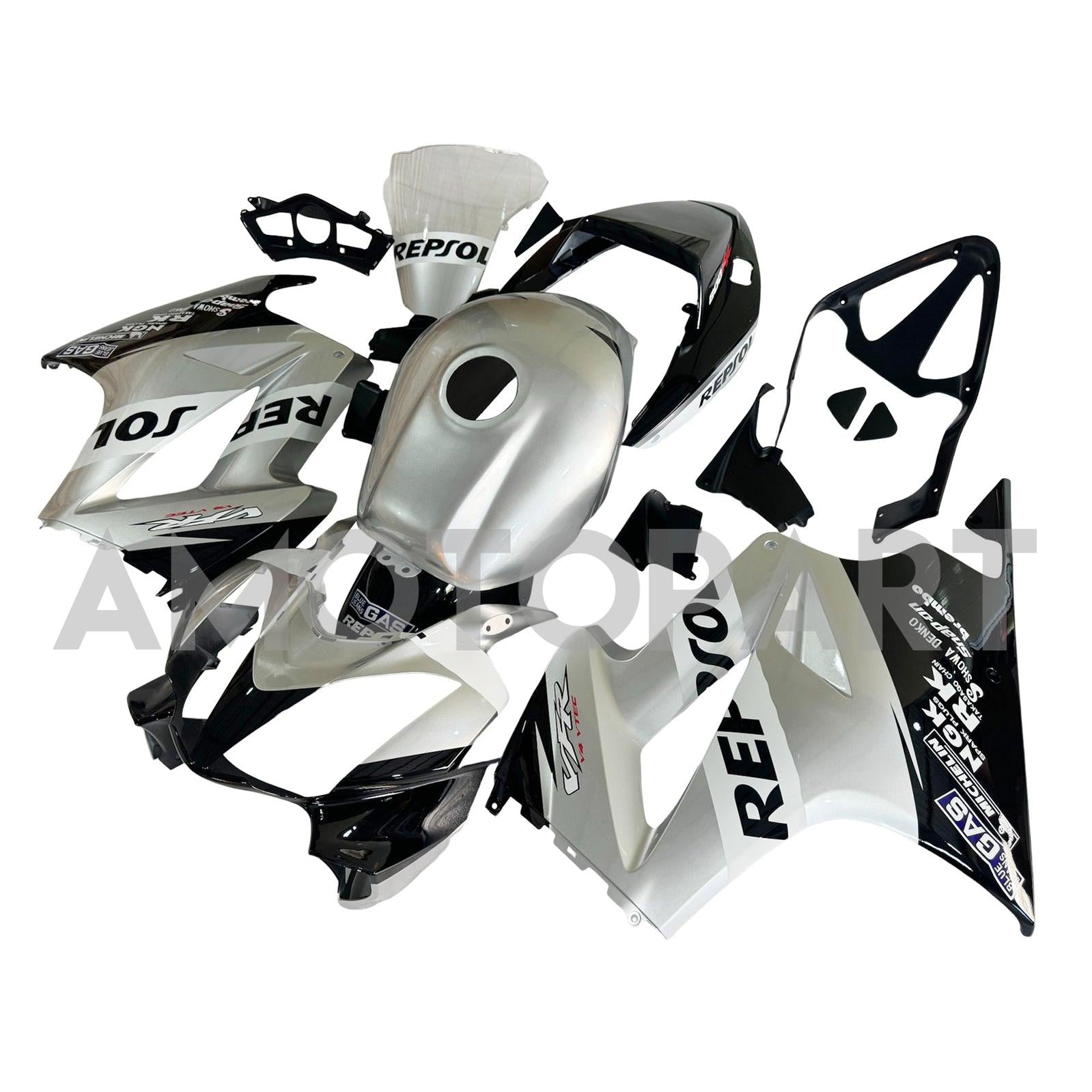 Amotopart 2002-2012 Honda VFR800 Grey&Black Fairing Kit
