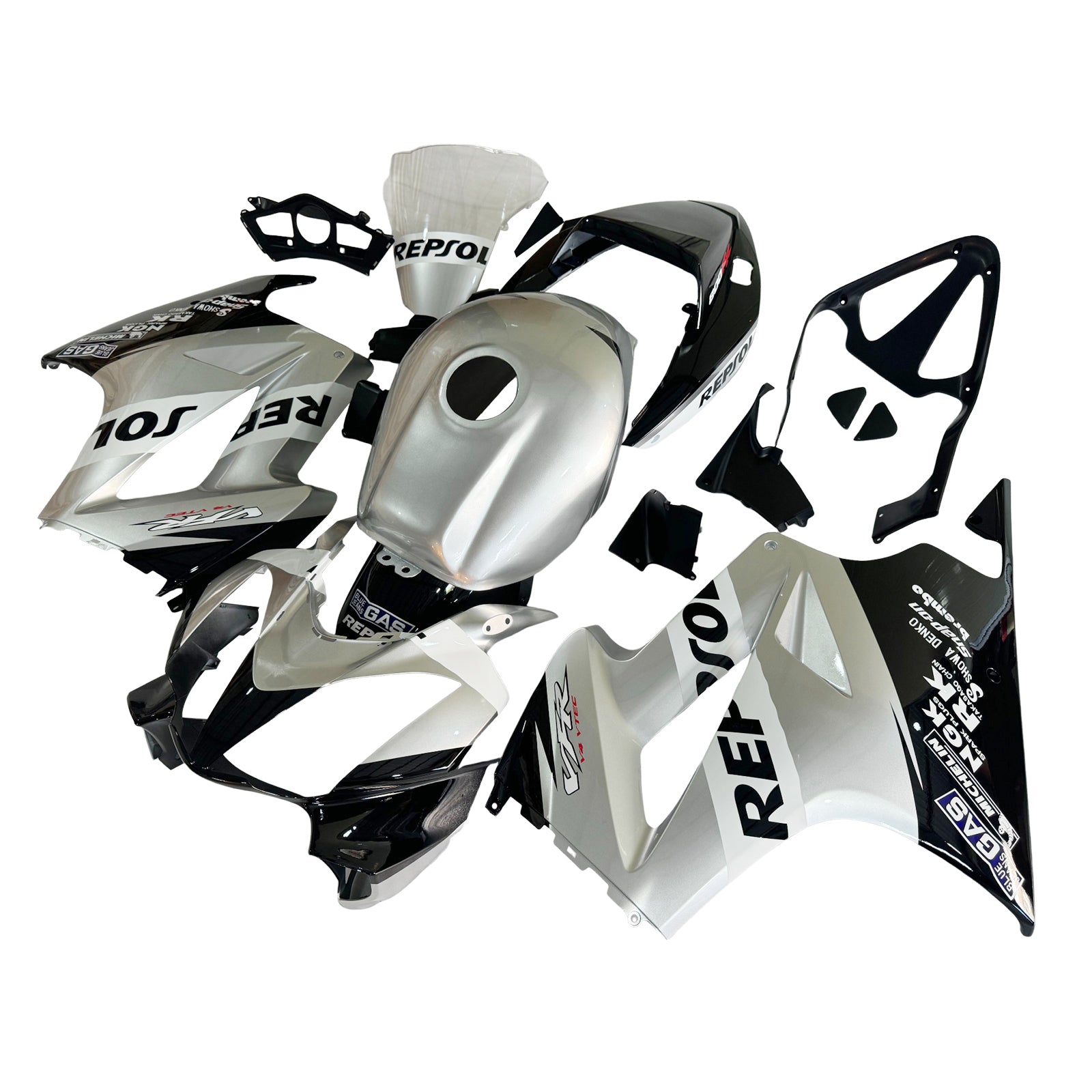 Amotopart 2002-2013 Honda VFR800 Kit de carenado gris y negro