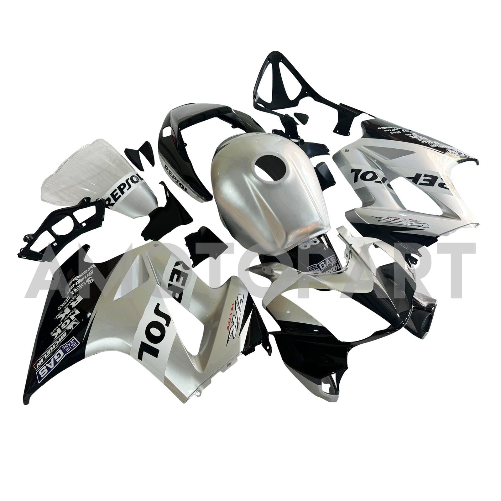 Amotopart 2002-2012 Honda VFR800 Grey&Black Fairing Kit