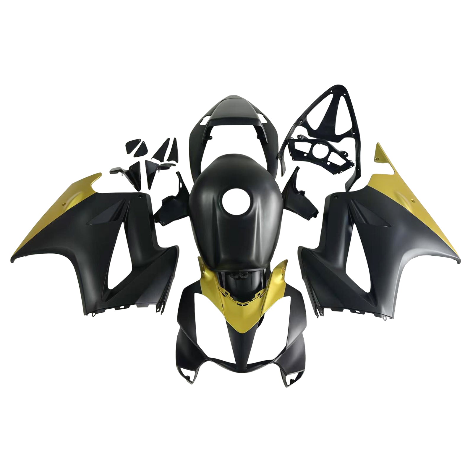AMOTOPT 2002-2013 HONDA VFR800 BLACK MATTE BLACK & GOLD KIT