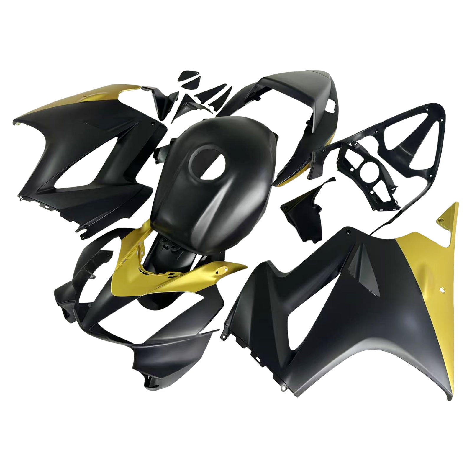 AMOTOPT 2002-2013 HONDA VFR800 BLACK MATTE BLACK & GOLD KIT