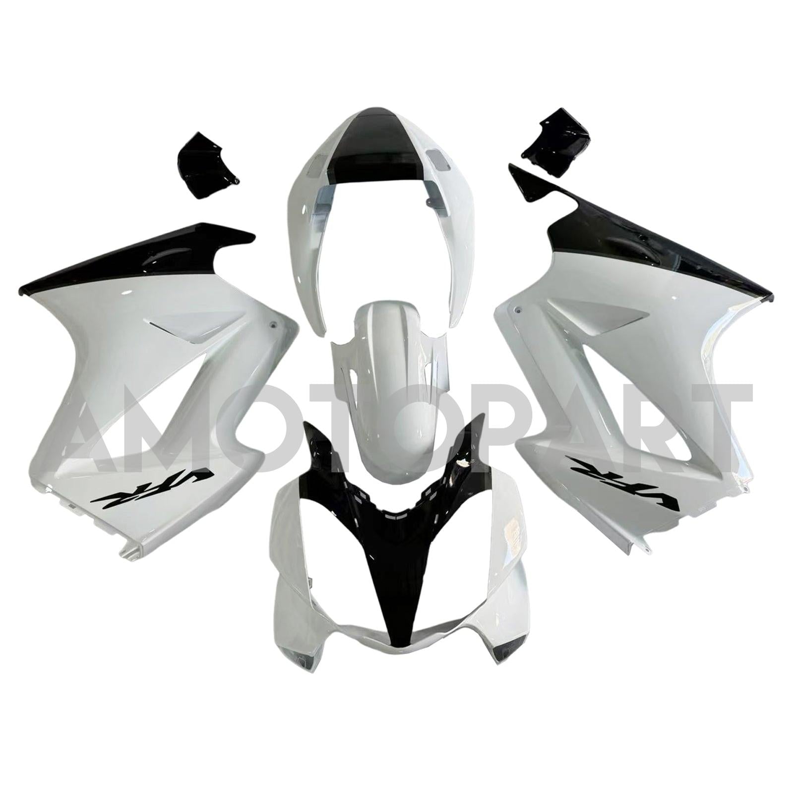 Amotopart 2002-2012 Honda VFR800 White&Black Fairing Kit