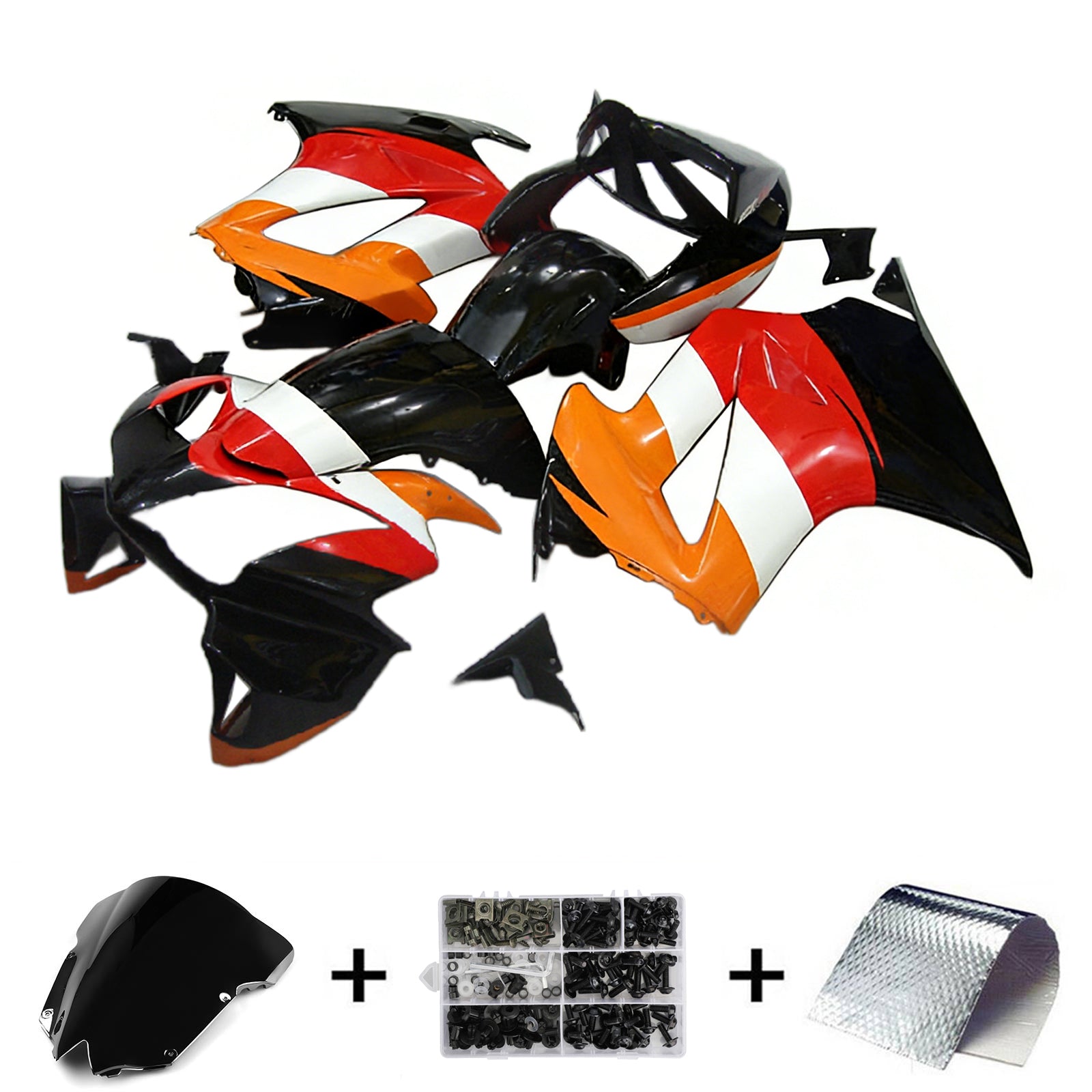 Amotopart 2002-2013 Honda VFR800 Kit de carenado Repjol rojo y naranja