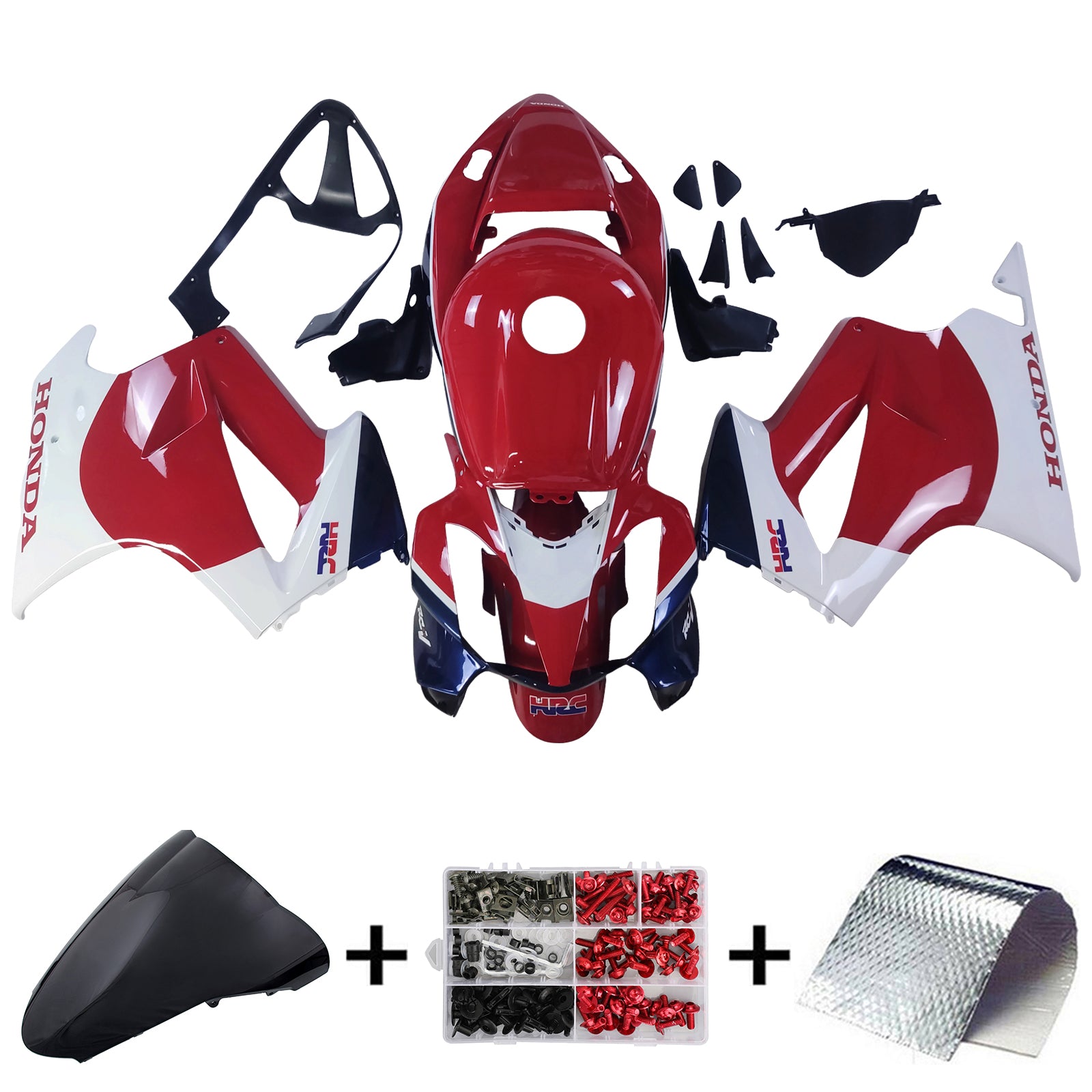 Amotopart 2002-2012 Honda VFR800Red White Black Fairing Kit