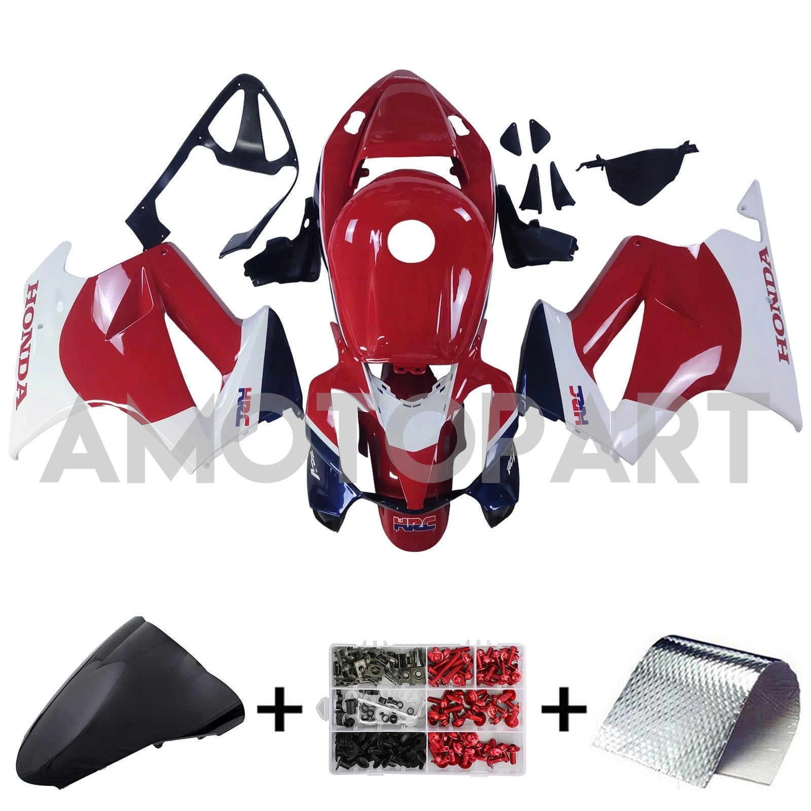 Amotopart 2002-2012 Honda VFR800Red White Black Fairing Kit